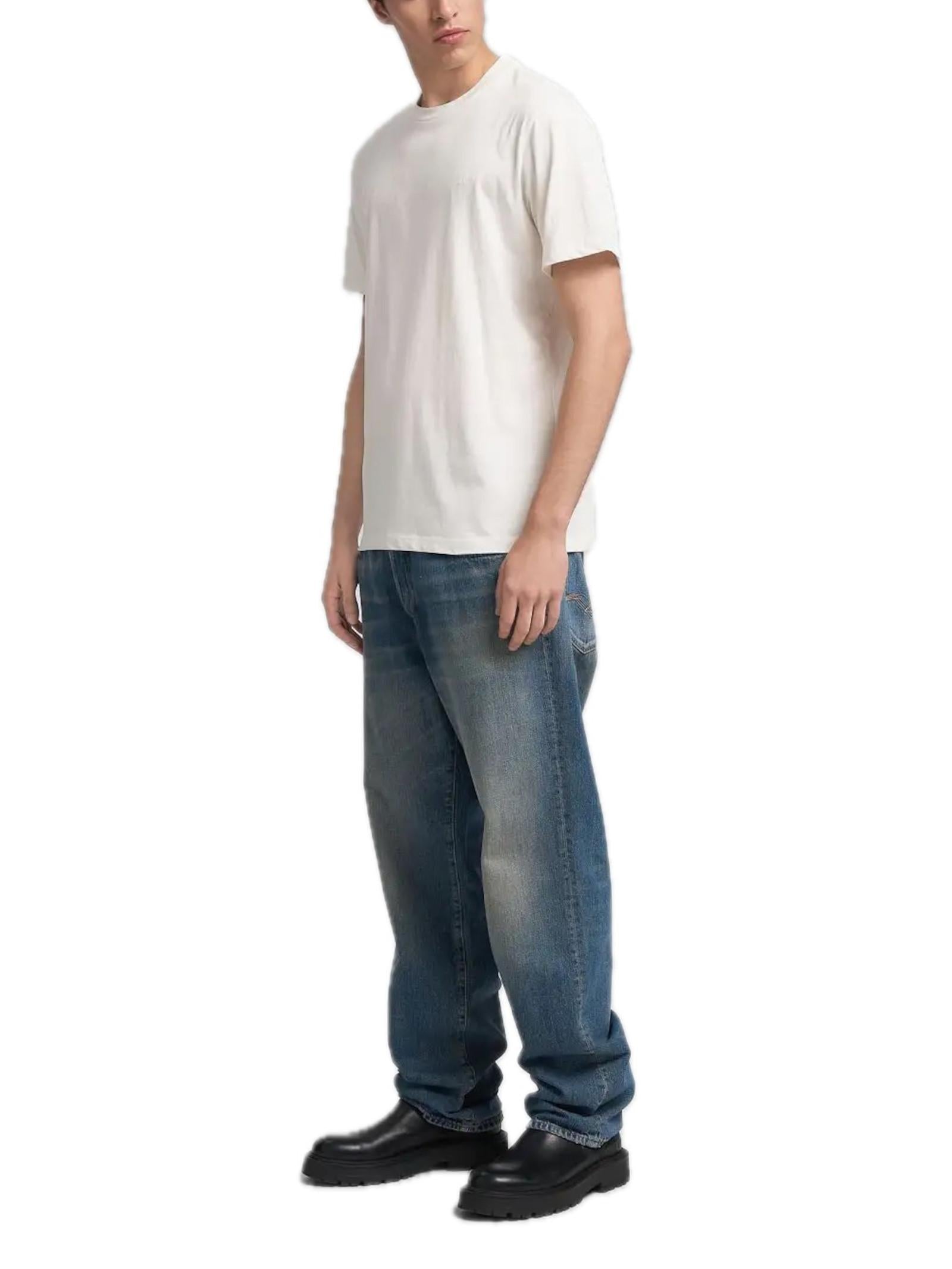 T-shirt Replay Bianco Basic logo piccolo M3097 011 REPLAY 