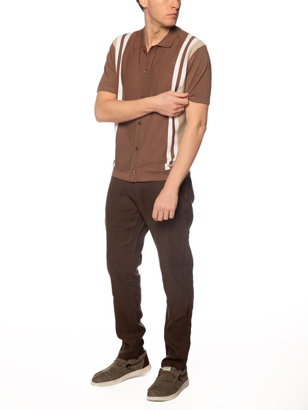 Pantalaccio Gianni Lupo Marrone in lino MICHIGAN COFFE GIANNI LUPO 