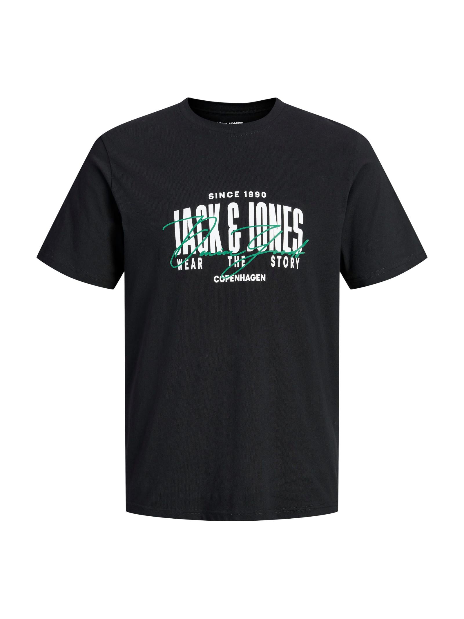 T-shirt Jack & Jones Aero Nera con stampa frontale 12298488 /Black JACK & JONES 