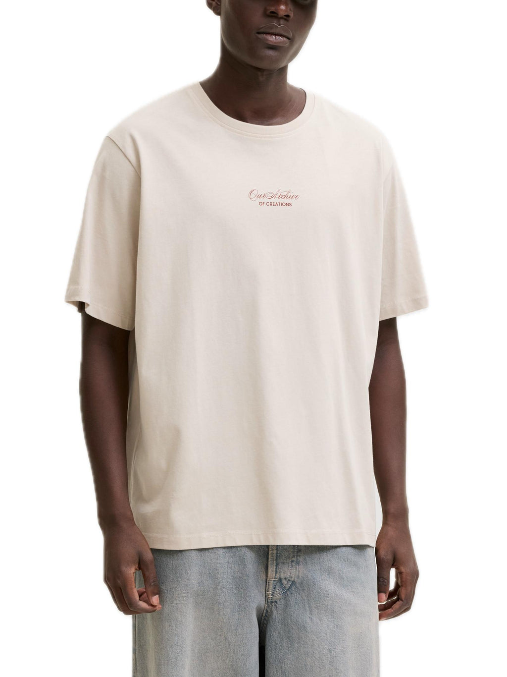 T-shirt Jack & Jones Art Beige stampa 12288095 /Moonbeam JACK & JONES 
