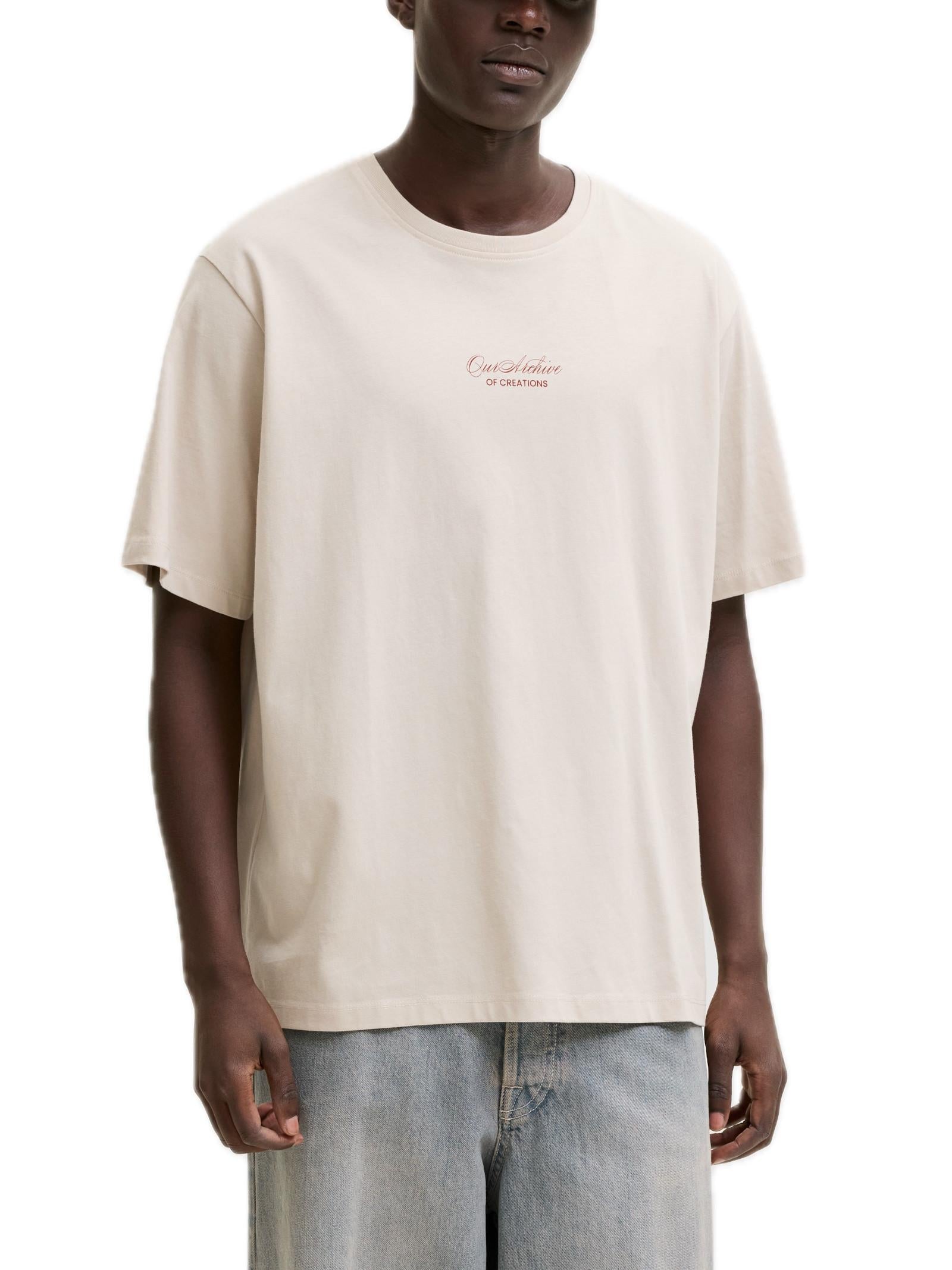 T-shirt Jack & Jones Art Beige stampa 12288095 /Moonbeam JACK & JONES 