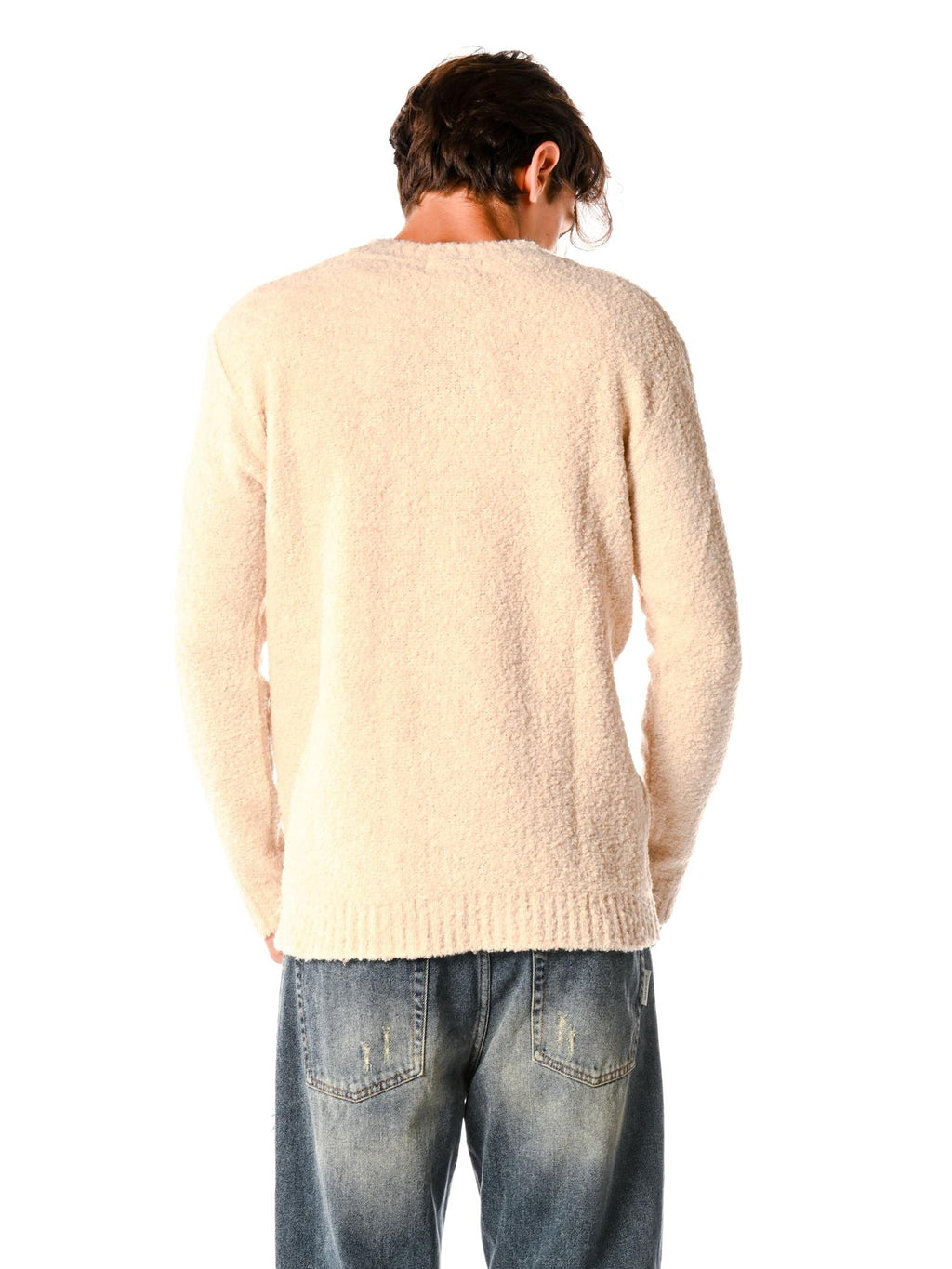 Maglia Block Eleven Ecru in bouclè 13BITETTO ECRU BLOCK ELEVEN 