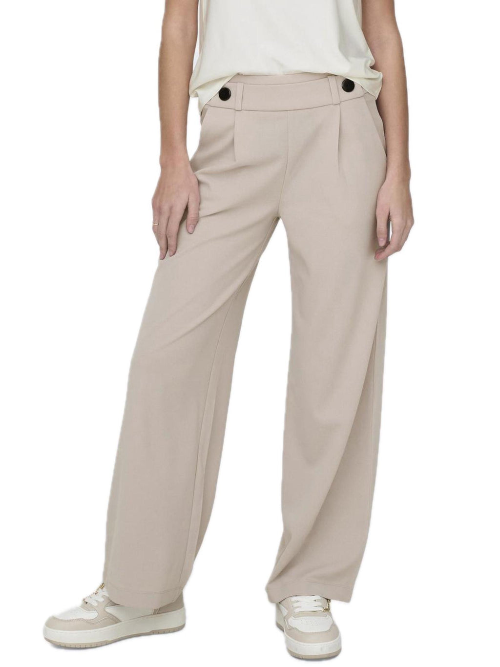 Pantalone Jacqueline De Yong Beige Geggo palazzo a vita alta 15208430 /Chateau Gray JDY 