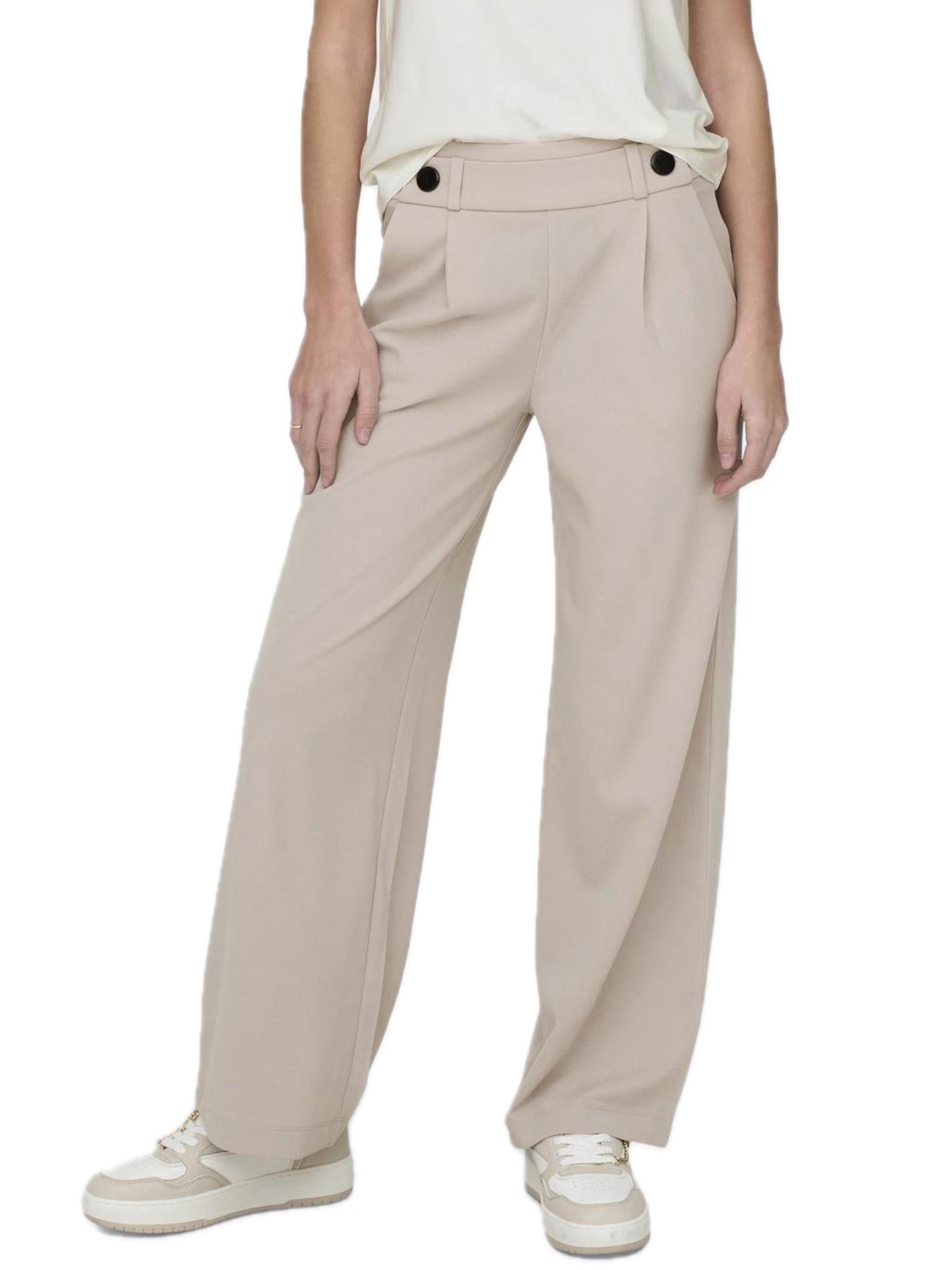Pantalone Jacqueline De Yong Beige Geggo palazzo a vita alta 15208430 /Chateau Gray JDY 