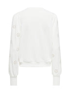 Felpa Only Femme Bianco con ricamo 15315687 /Cloud Dancer ONLY 