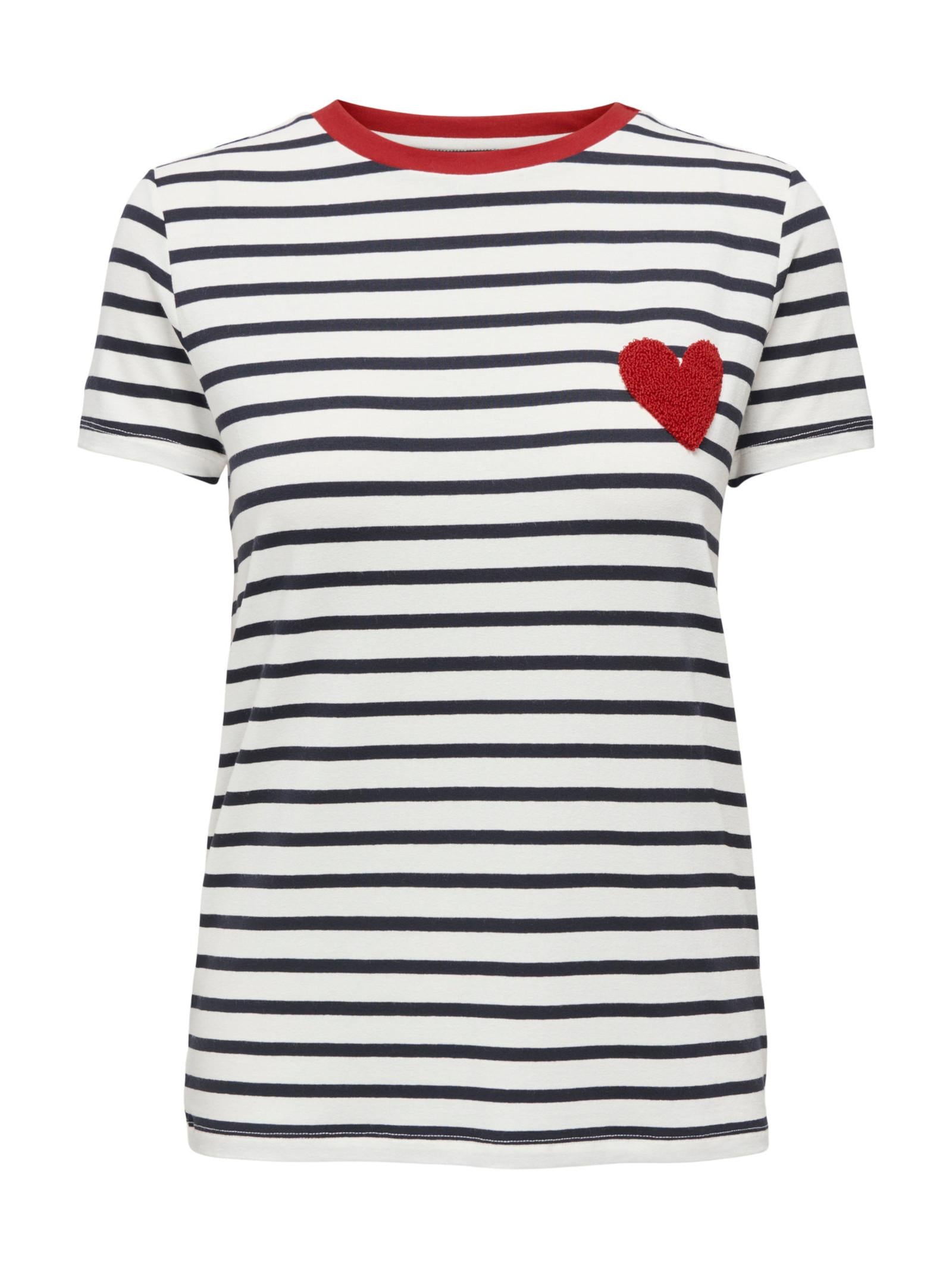 T-shirt Only Eart Bianco a righe 15318959 /HEART CLOUD DANCER ONLY 