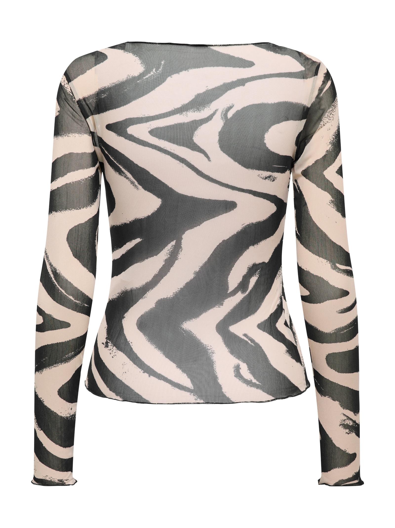 T-shirt Jacqueline De Yong Elsa Beige con stampa 15356004 /White Black JDY 