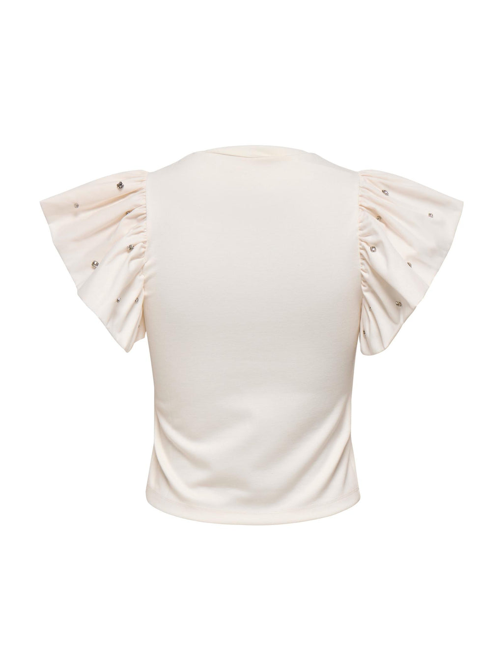 T-shirt Only Bianco Macy volant 15372724 /Cloud Dancer ONLY 