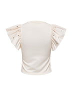 T-shirt Only Bianco Macy volant 15372724 /Cloud Dancer ONLY 