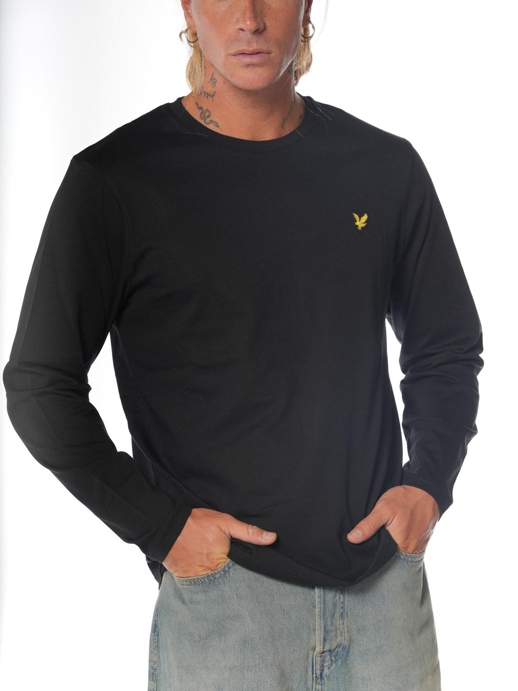 T-shirt Lyle & Scott Nero Logo manica lunga TS512VOG JET BLACK LYLE & SCOTT 