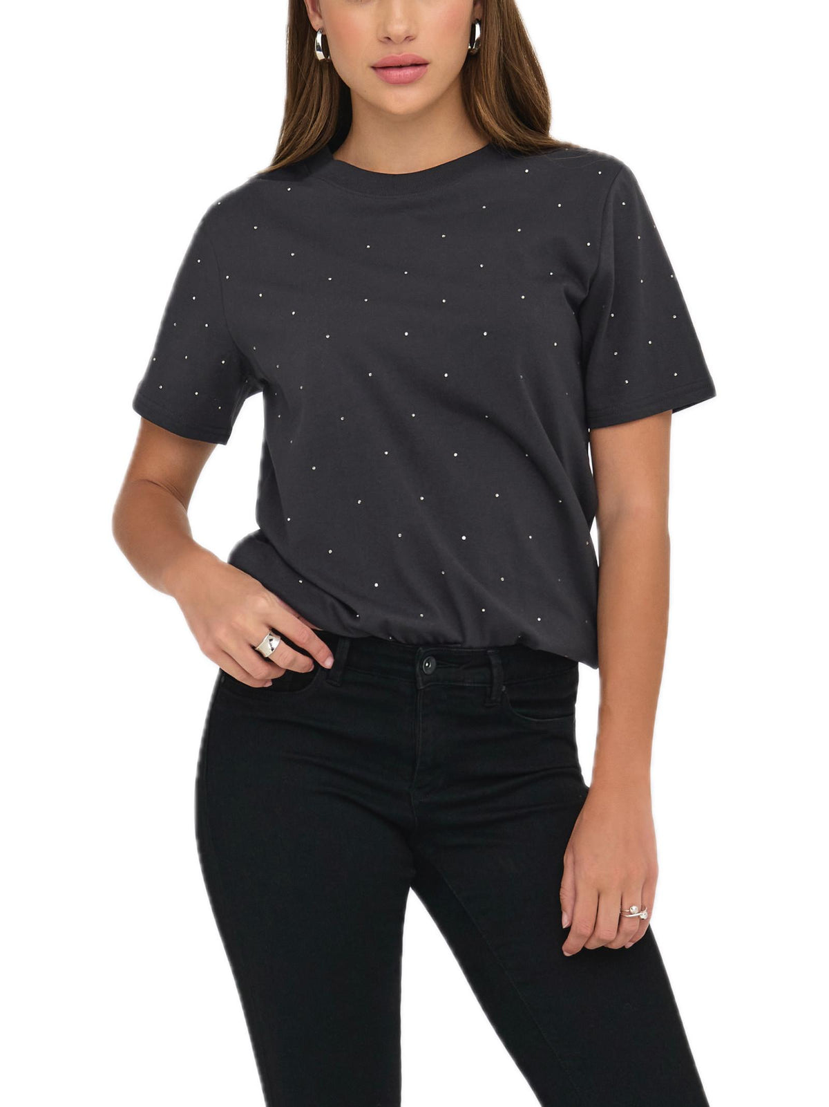 T-shirt Only Monia Antracite con glitter 15340939 /Phantom ONLY 