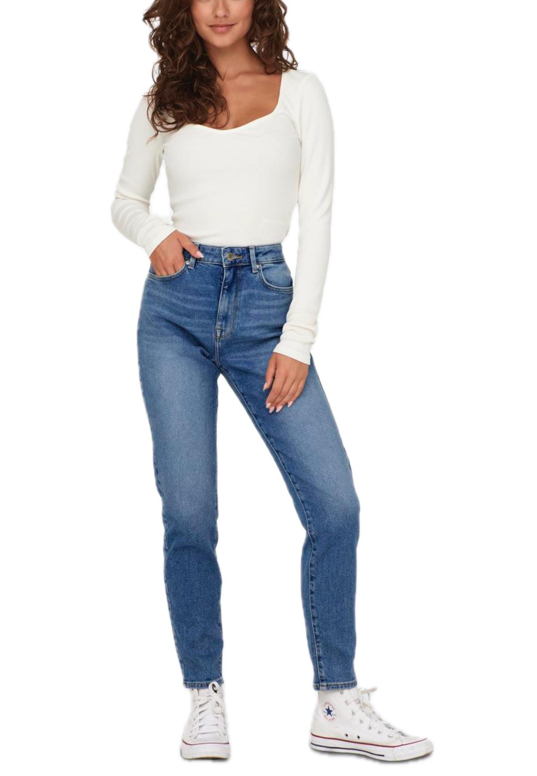 Jeans Only Medium Blue Denim Emili gamba dritta<BR/><BR/><BR/><BR/><BR/><BR/><BR/><BR/><BR/><BR/> 15283925 /Medium Blue Denim ONLY 