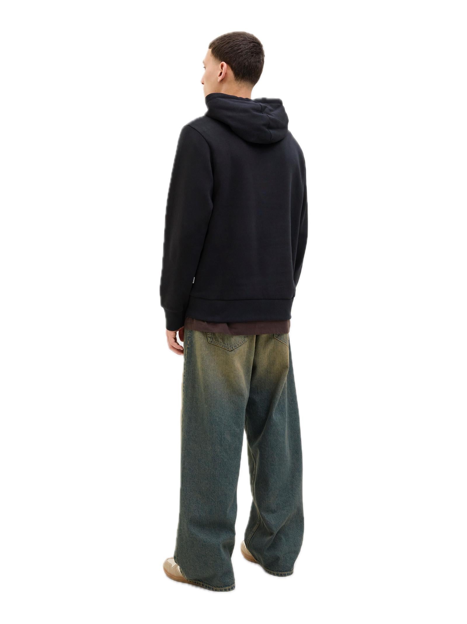 Felpa Jack & Jones Logo Nero con cappuccio 12279649 /Black JACK & JONES 