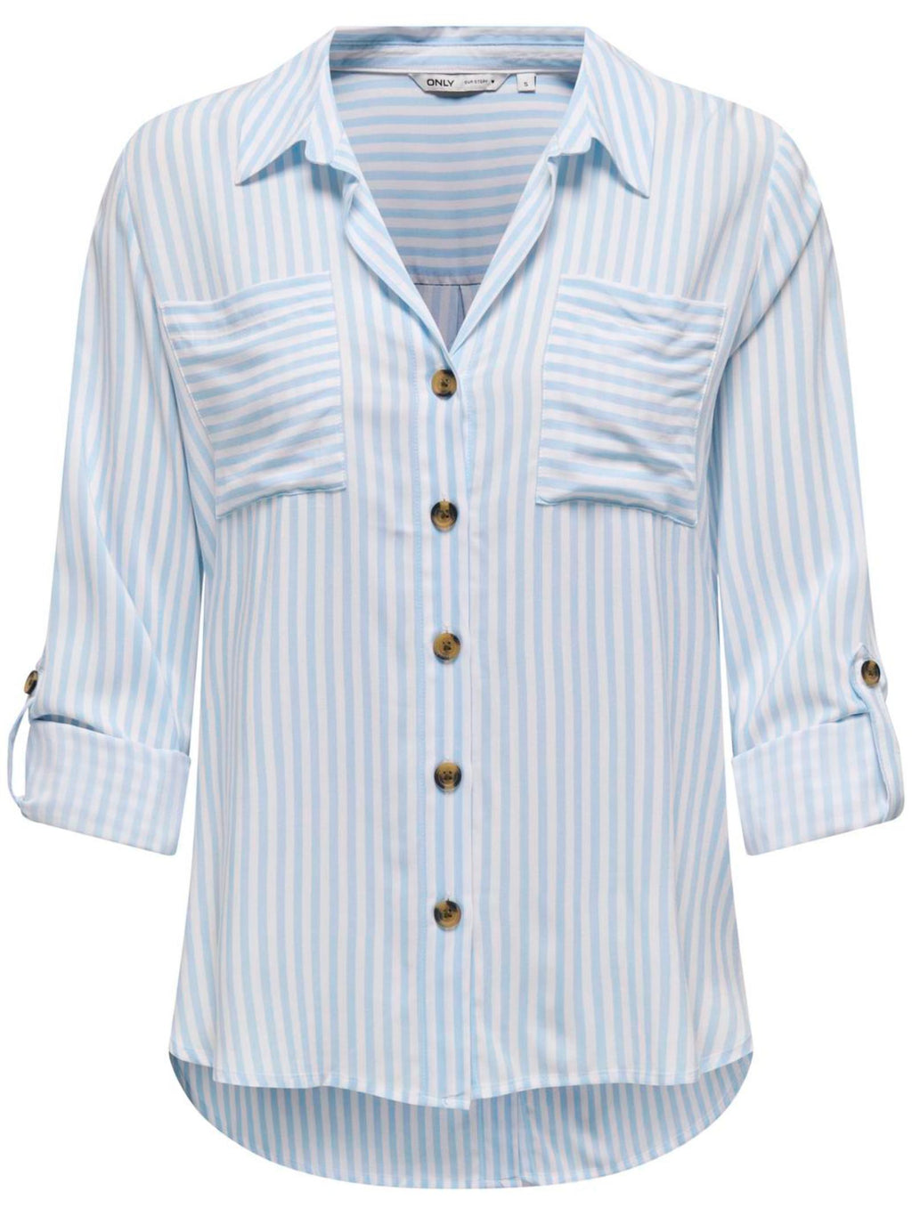 Camicia Only Bianco Celeste Yasmin a righe 15281677 /Cashmere Blue ONLY 