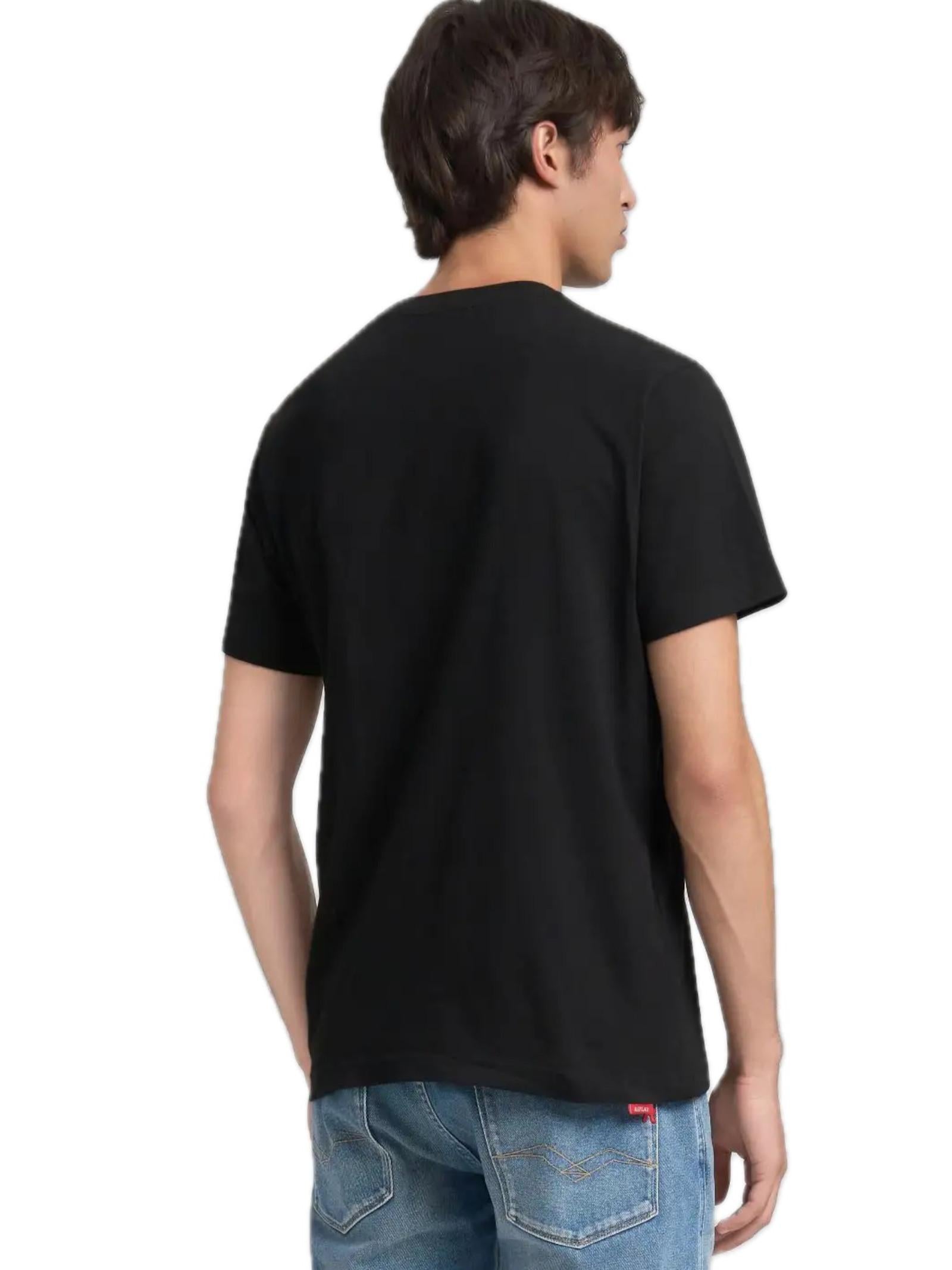 T-shirt Replay Nera Basic logo piccolo M3015 098 REPLAY 
