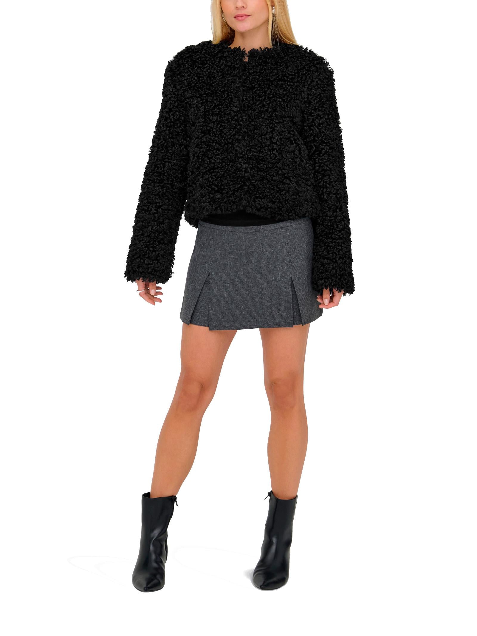 Giubbotto Jacqueline De Yong Neo Nero con finta pelliccia 15355125 /Black JDY 