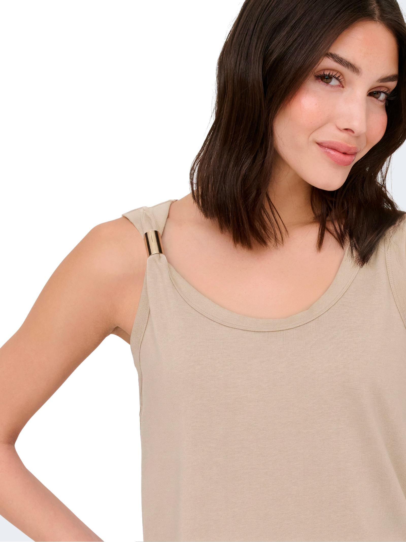 Top JDY Beige Uffa regular 15369973 /Tapioca JDY 