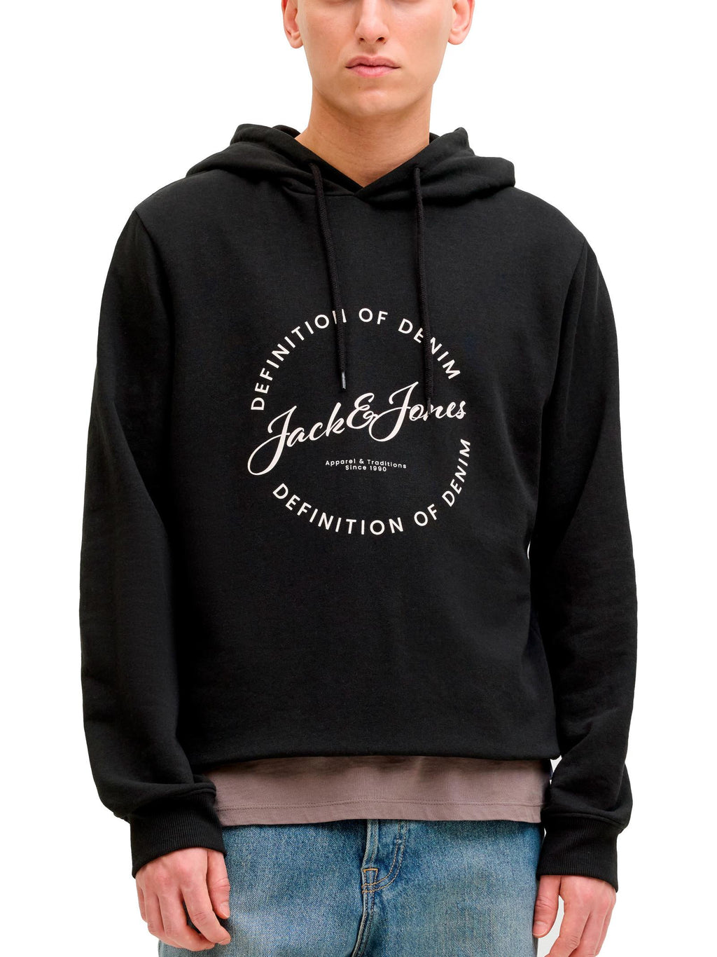 Felpa Jack & Jones Nero Grayson con stampa 12288378 /Black JACK & JONES 