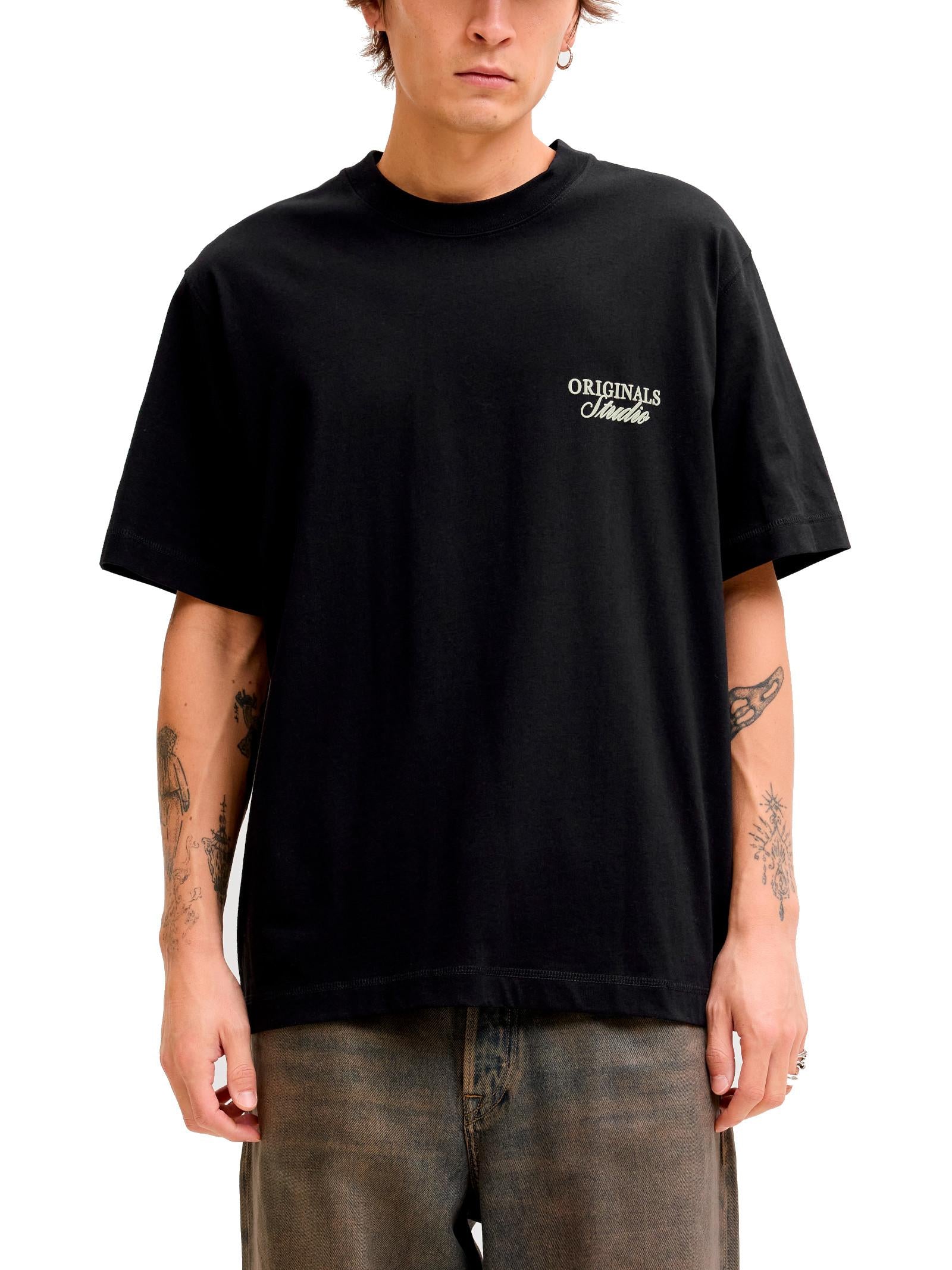 T-shirt Jack & Jones Nero Ebro relaxed 12282898 /Black JACK & JONES 