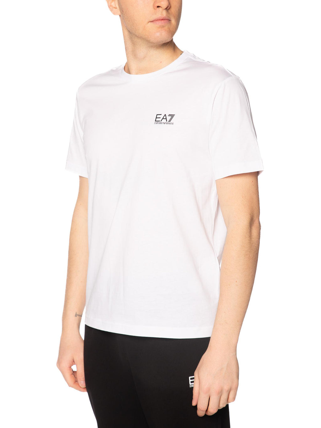 T-shirt Emporio Armani Bianco logo piccolo 8NPT25 1100 EA7 