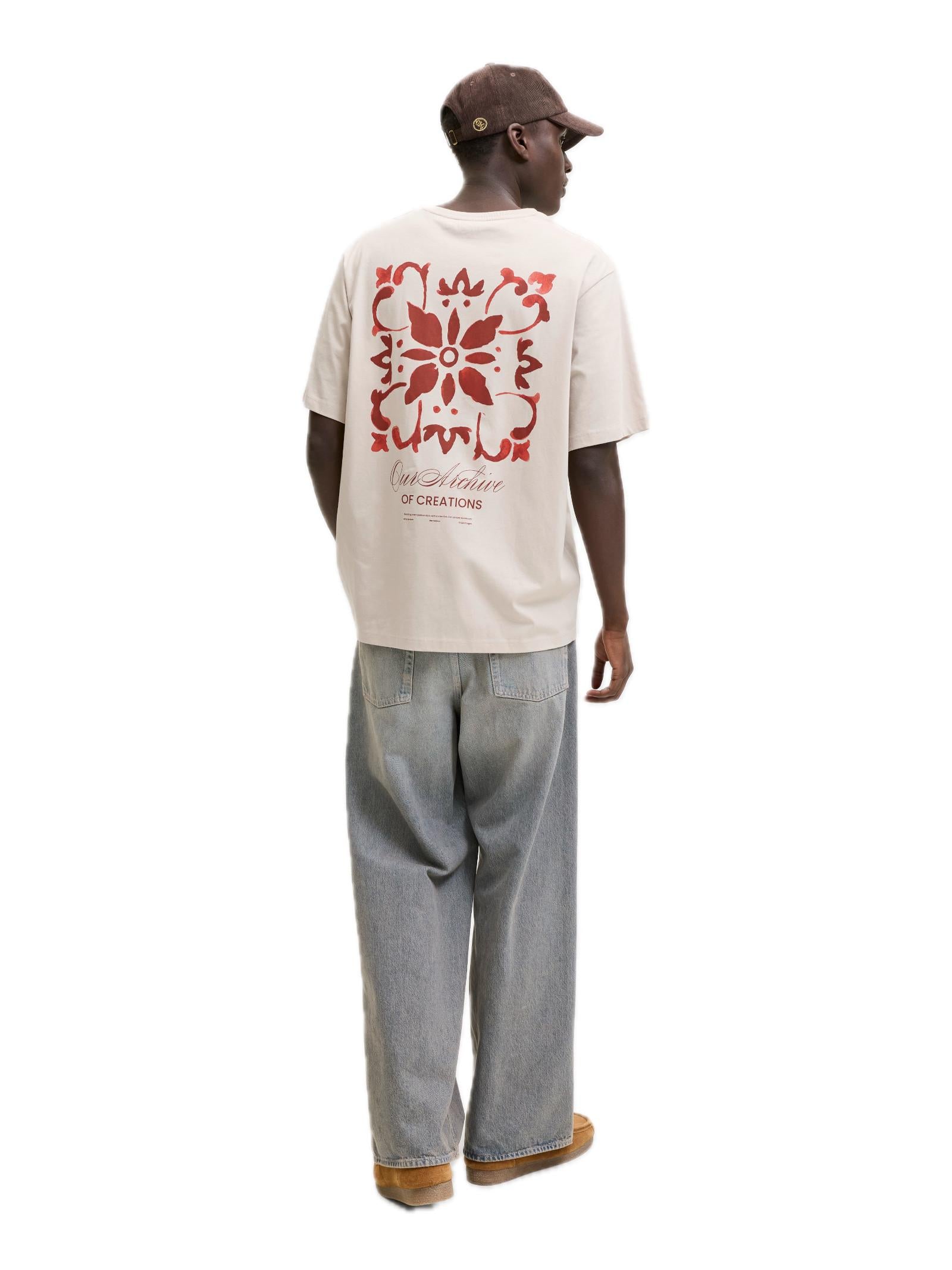 T-shirt Jack & Jones Art Beige stampa 12288095 /Moonbeam JACK & JONES 