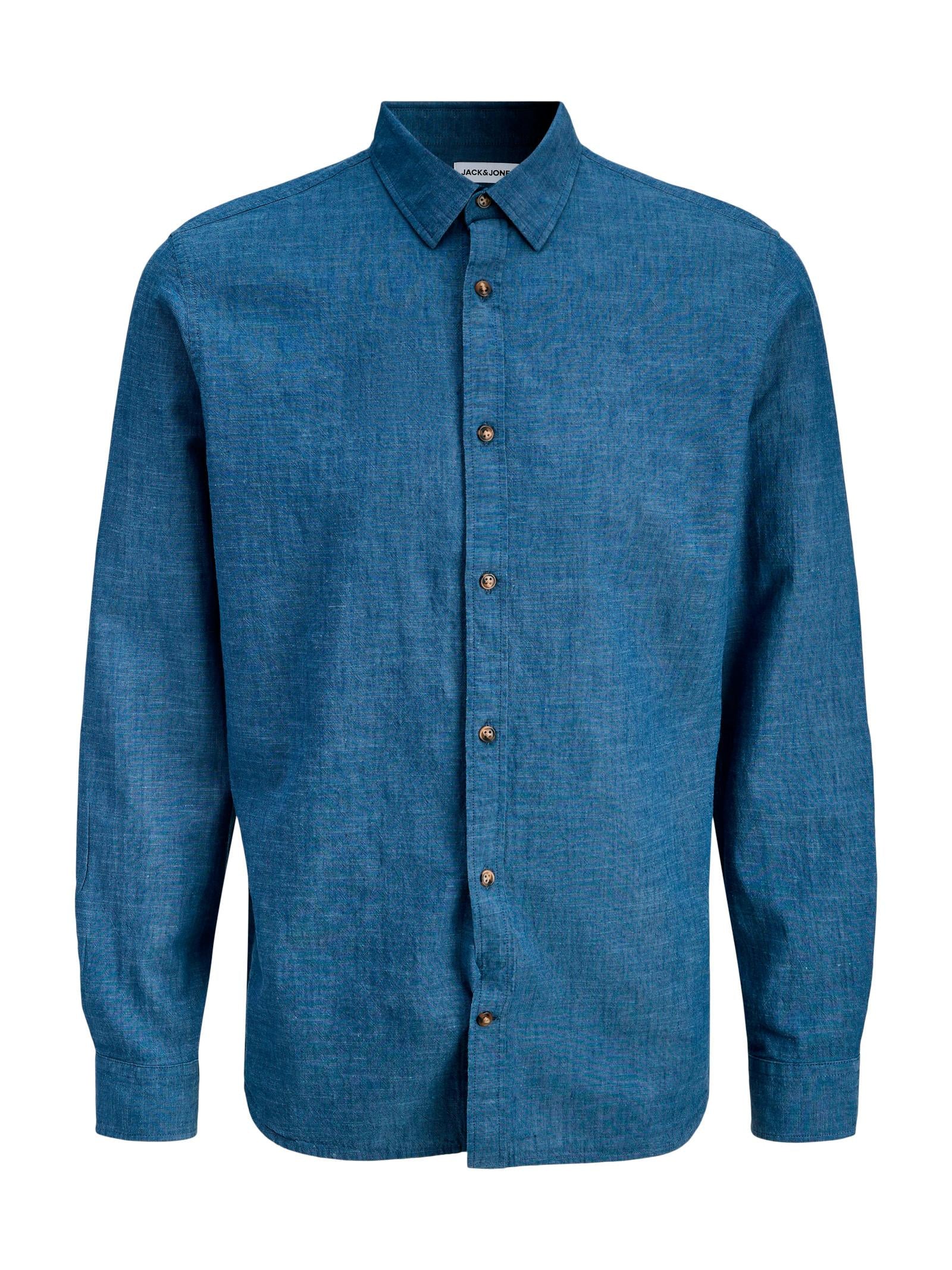Camicia Jack & Jones Blu Summer misto lino 12289174 /Navy Blazer JACK & JONES 