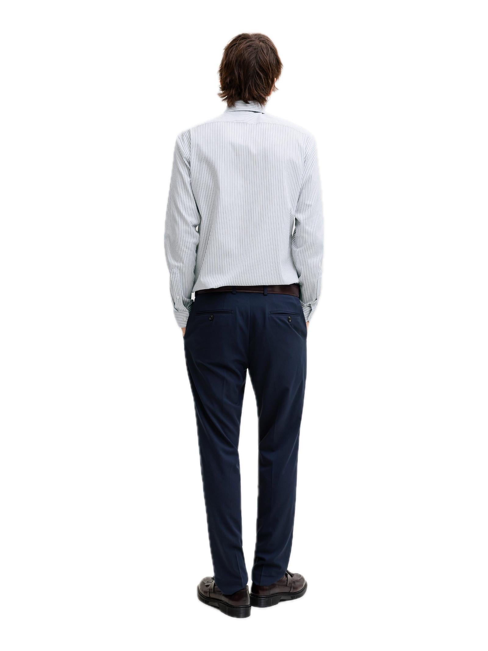 Camicia Jack & Jones Parker Bianco Blu No Stiro 12227385 /Faded Denim JACK & JONES 