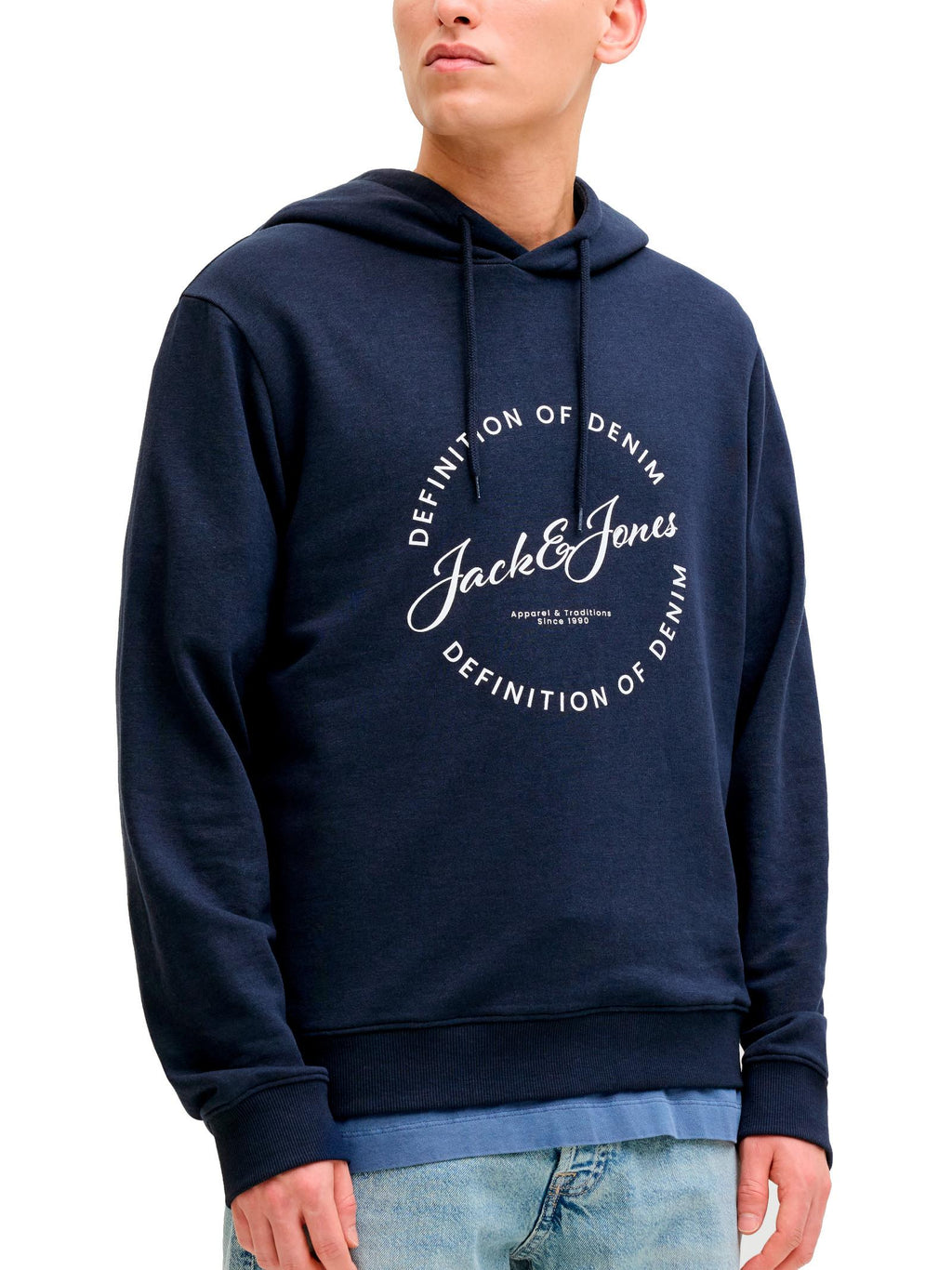 Felpa Jack & Jones Blu Grayson con stampa 12288378 /Navy Blazer JACK & JONES 