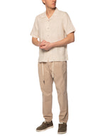 Camicia Block Eleven Beige in jacquard manica corta 04BL2608 BEIGE BLOCK ELEVEN 