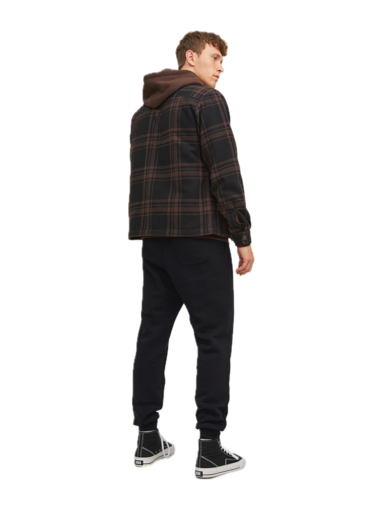 Pantalone Jack & Jones Gordon Nero in felpa con polsino 12249274 /Black JACK & JONES 