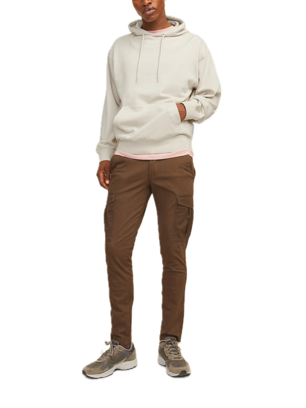 Felpa Jack & Jones Charge Beige con cappuccio 12257852 /Moonbeam JACK & JONES 