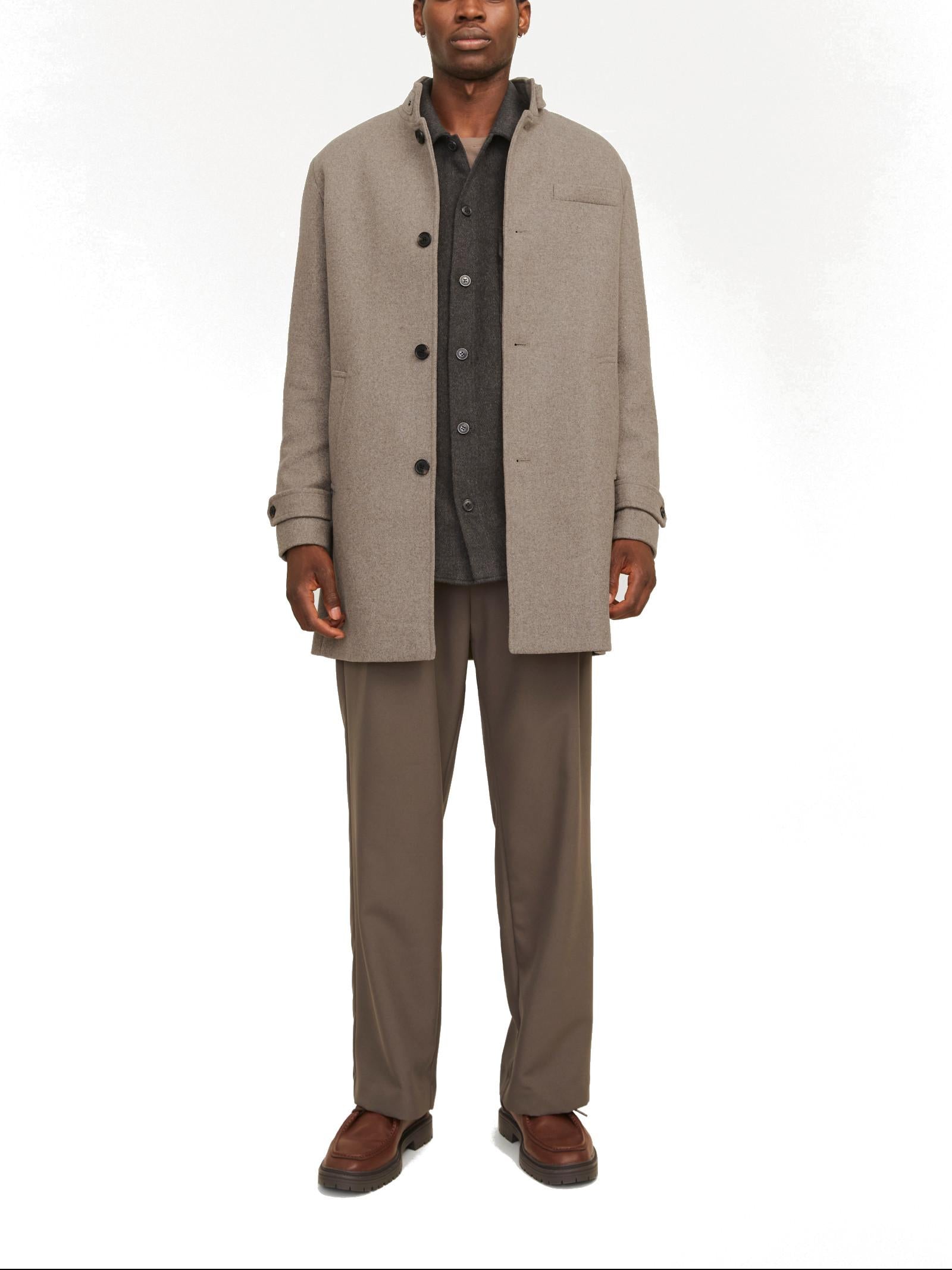 Cappotto Jack & Jones Melton Beige lungo 12258672 /Greige JACK & JONES 