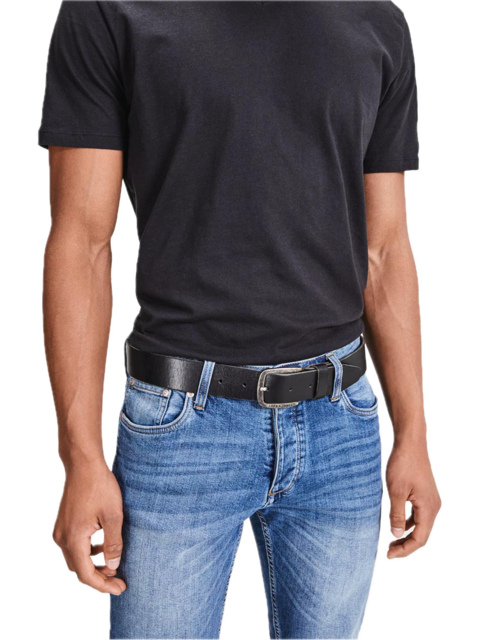 Cintura Jack & Jones Nera Paul in pelle 12111286 /Black JACK & JONES 