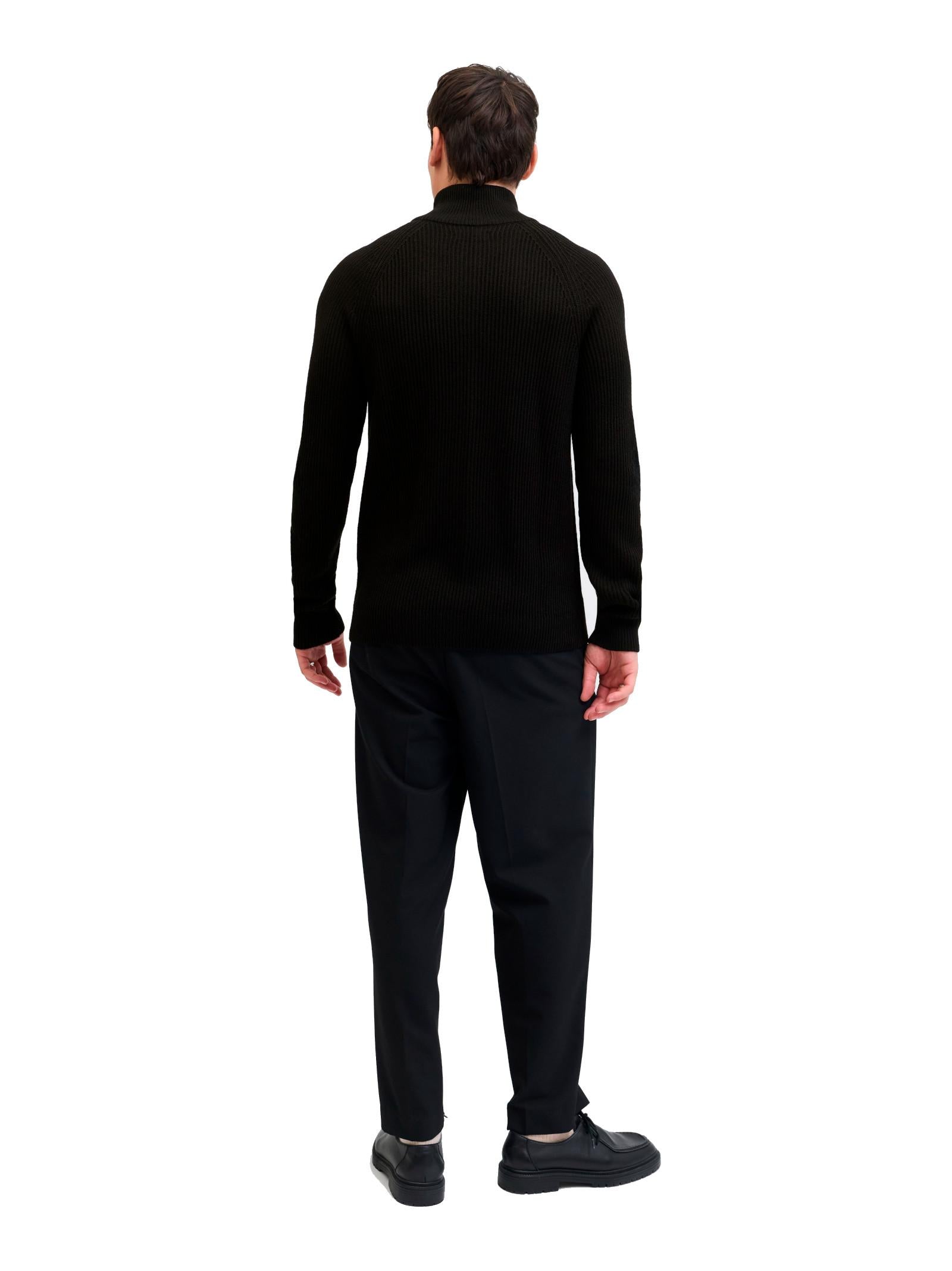 Cardigan in maglia Jack & Jones Pannel Nero a coste 12278920 /Black JACK & JONES 