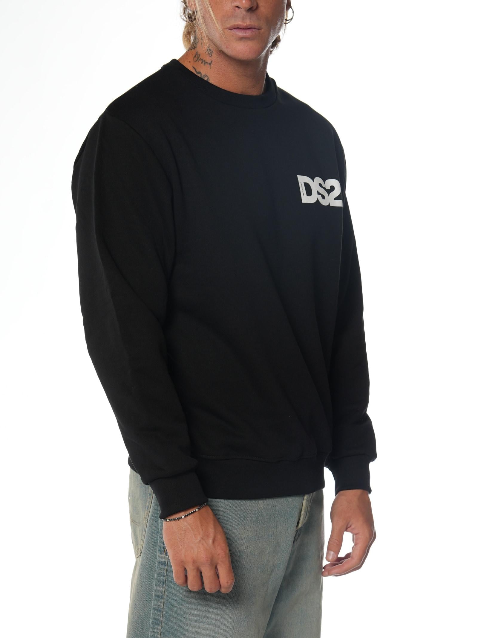 Felpa DS2 Nero Basic girocollo FW25229 NERO DS2 