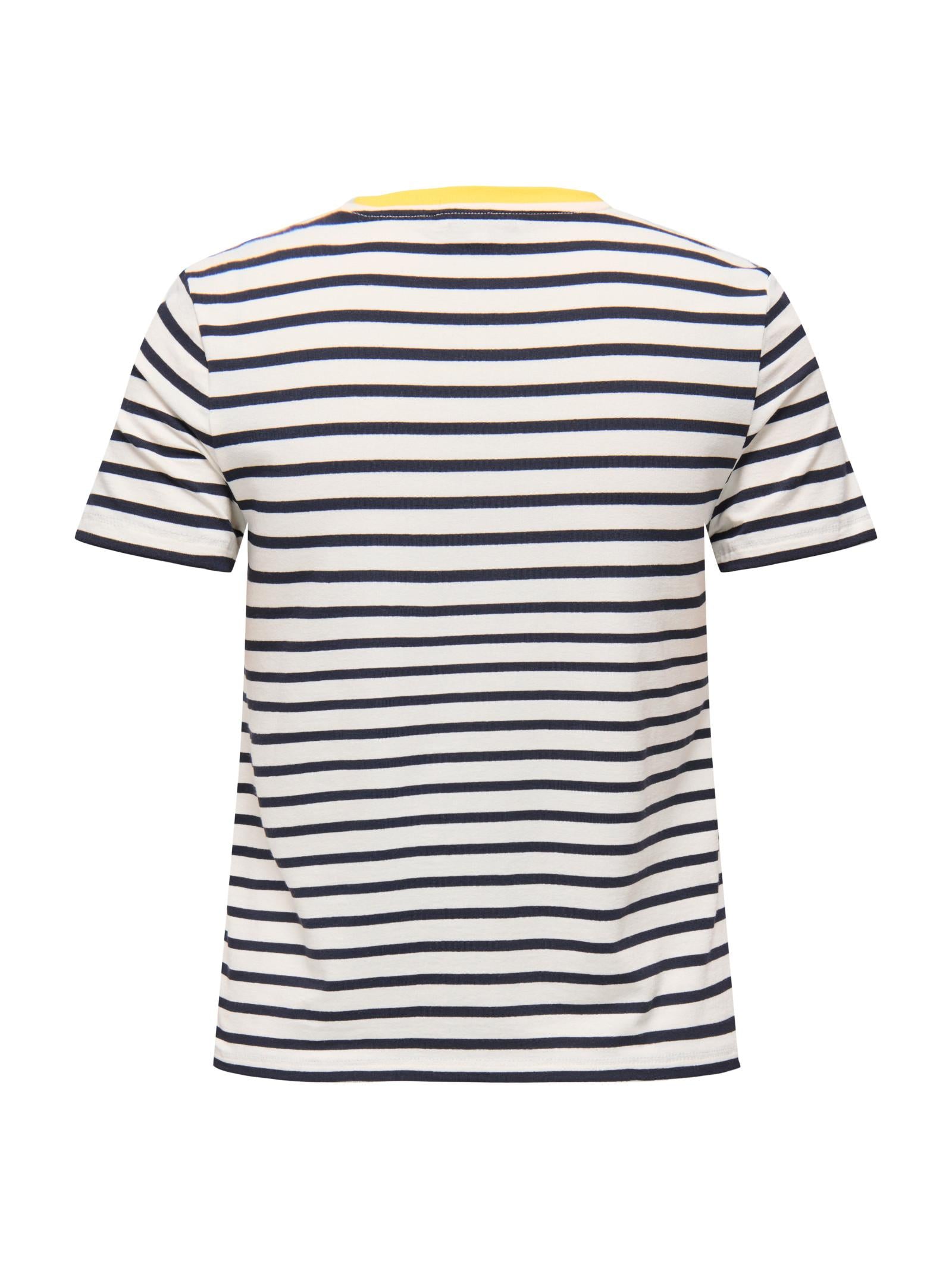 T-shirt Only Eart Bianco a righe 15318959 /Lemon Cloud Dancer ONLY 