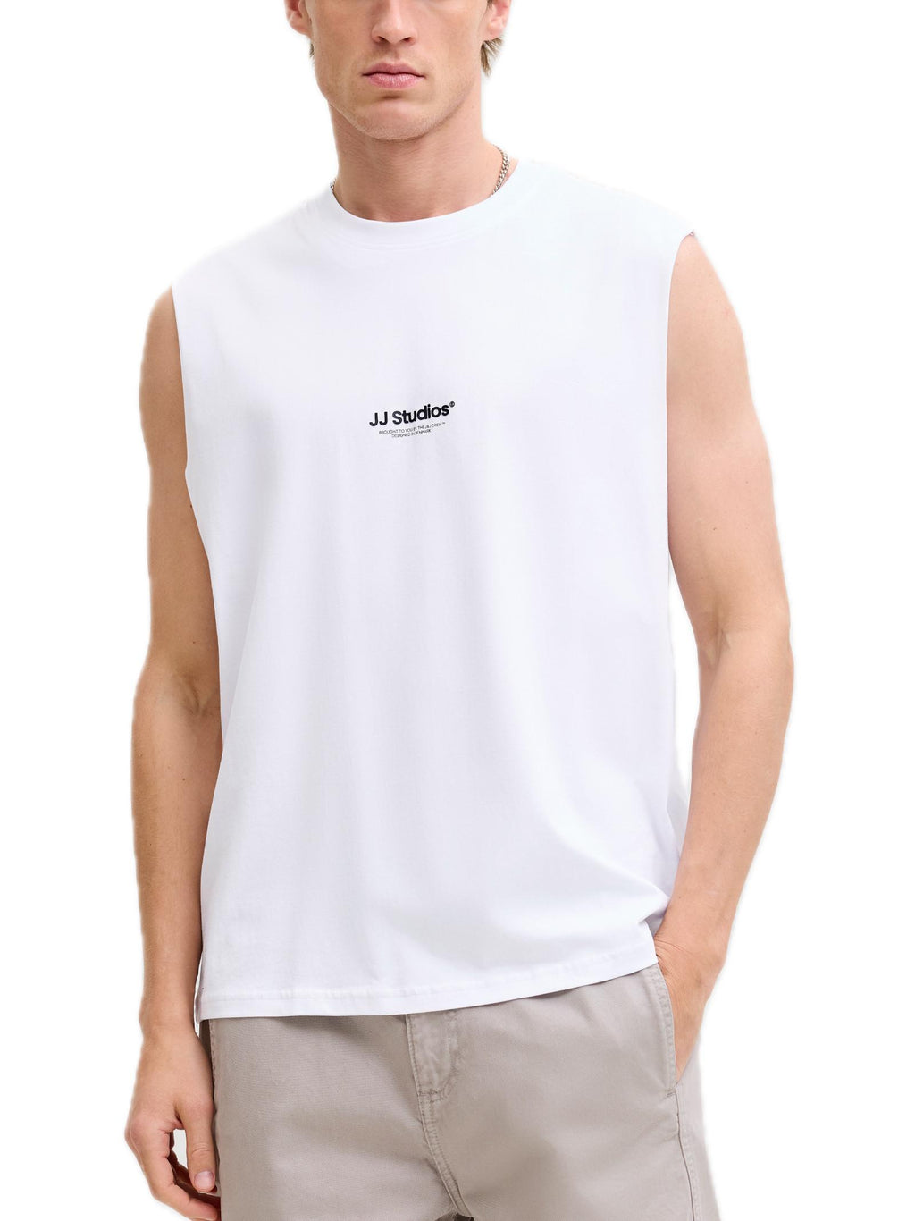 T-shirt Jack & Jones Bianco Soho smanicata 12288001 /White JACK & JONES 