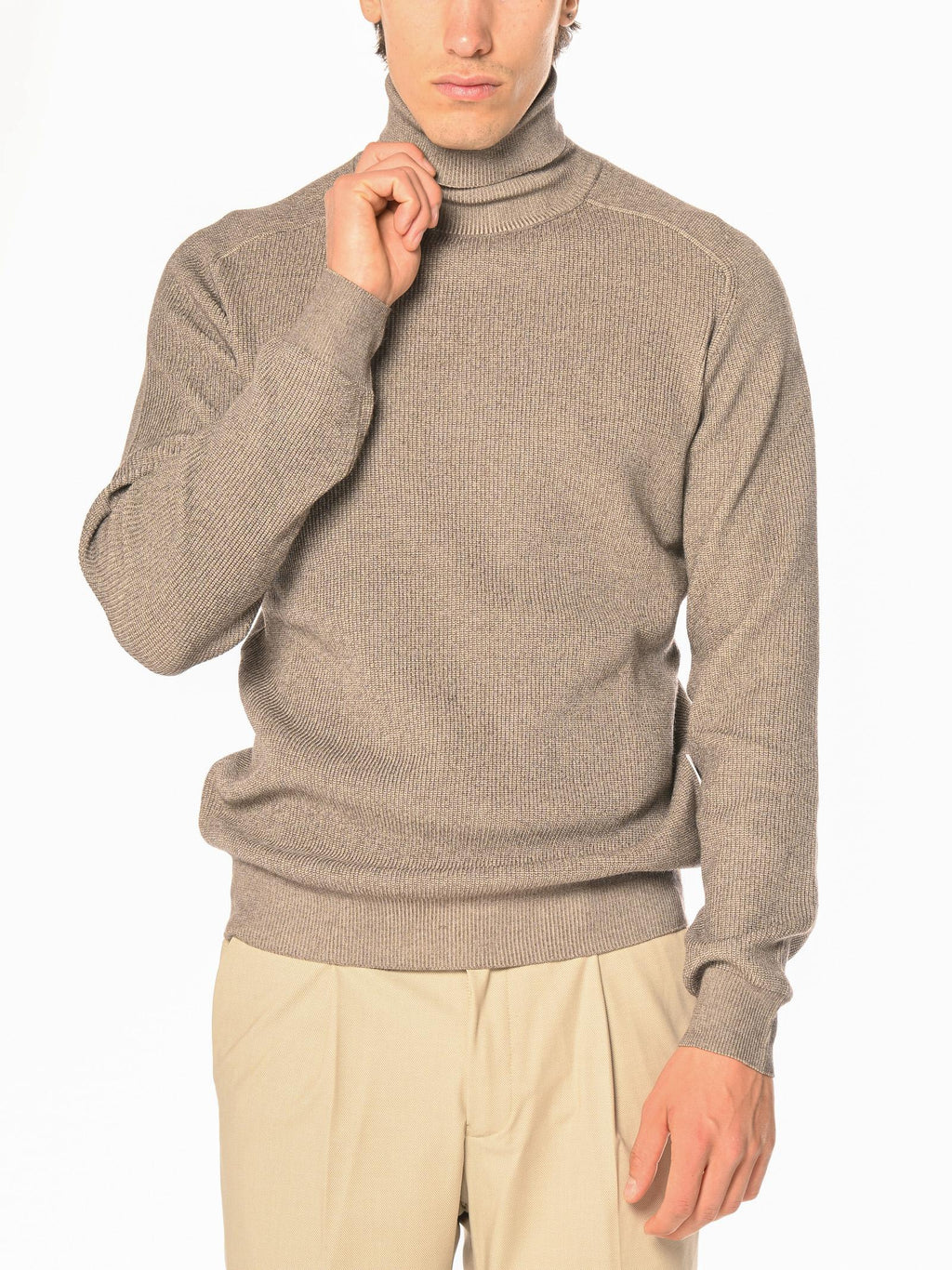 Maglia Seinse Fango dolcevita costa melange MI3072 FANGO SEINSE 