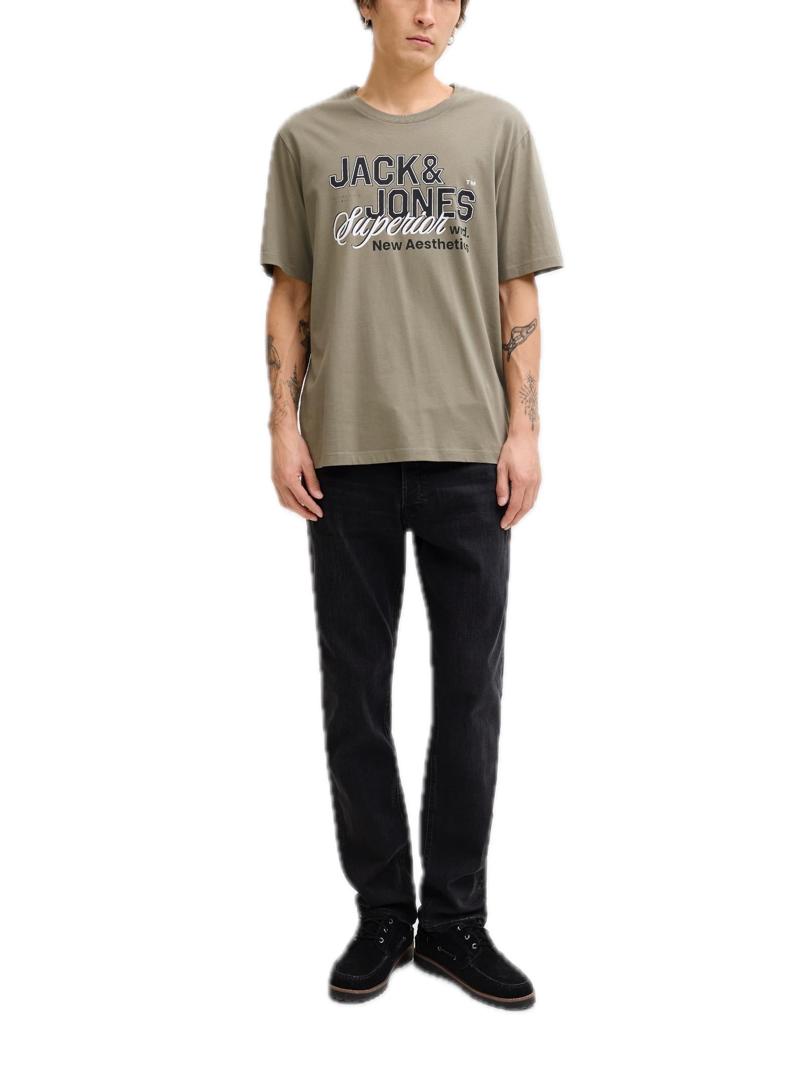 T-shirt Jack & Jones Verde Logo con stampa 12288016 /Vetiver JACK & JONES 