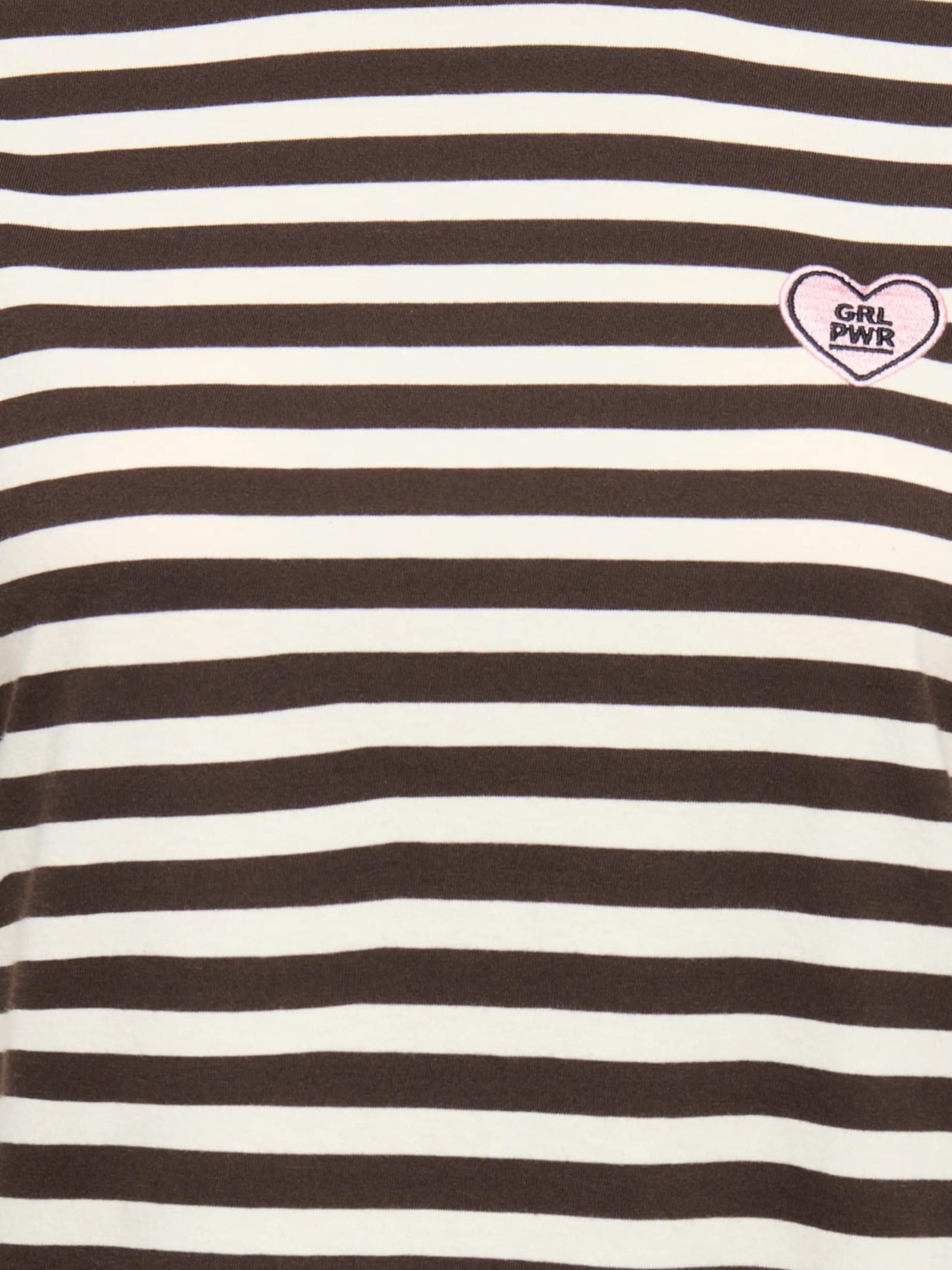 T-shirt Only Livina Bianco Marrone a maniche corte a righe 15359677 /Coffee Bean ONLY 