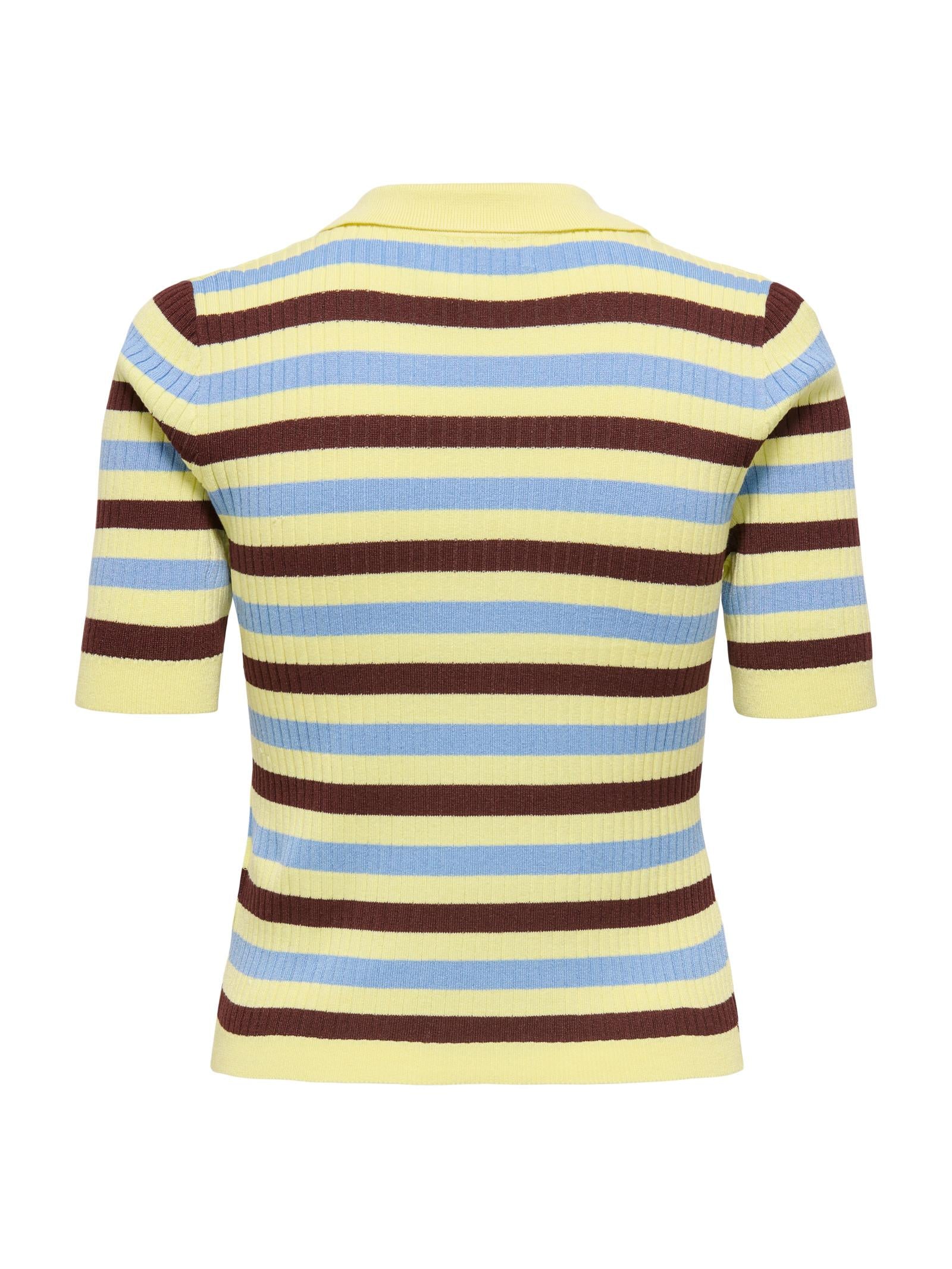 Polo Only Kaya Giallo a righe in maglia 15363776 /Yellow ONLY 