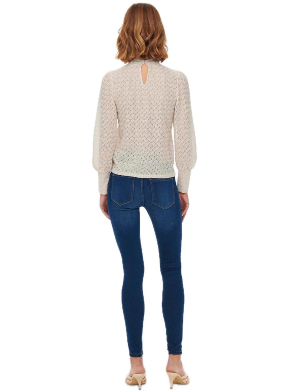 Blusa Jacqueline De Yong Bianco girocollo