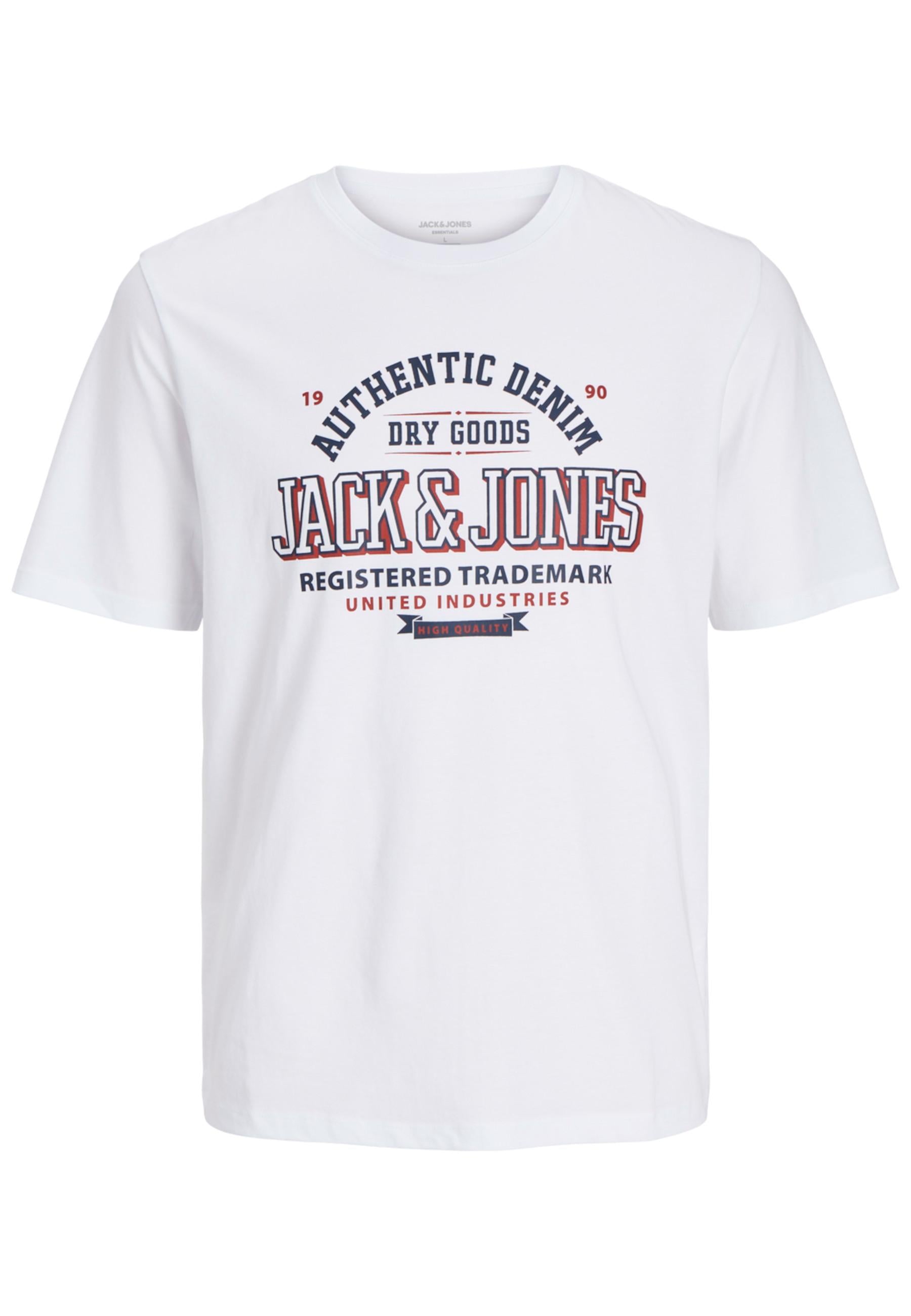 T-Shirt Jack & Jones Bianco manica corta 12254862 /White JACK & JONES 