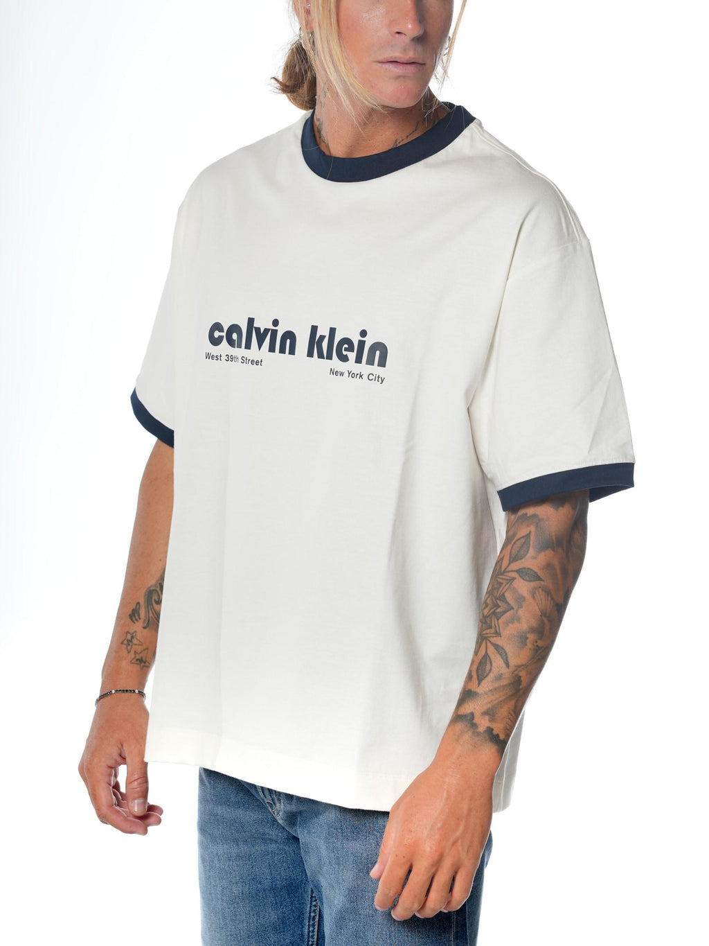 T-shirt Calvin Klein Crema oversize LV04RC244G G71 CALVIN KLEIN 
