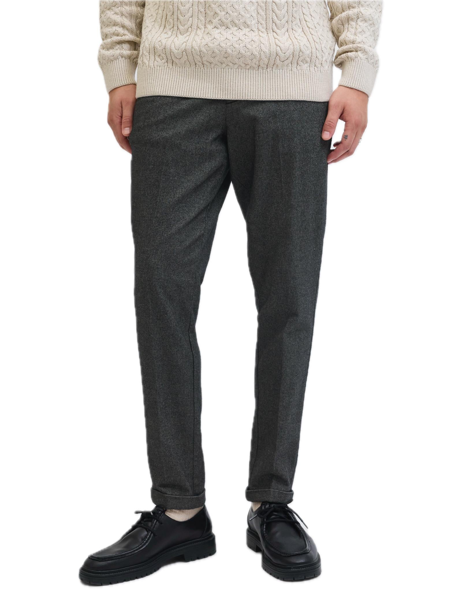 Chino Jack & Jones Stace Antracite con risvolto 12272265 /Castlerock JACK & JONES 