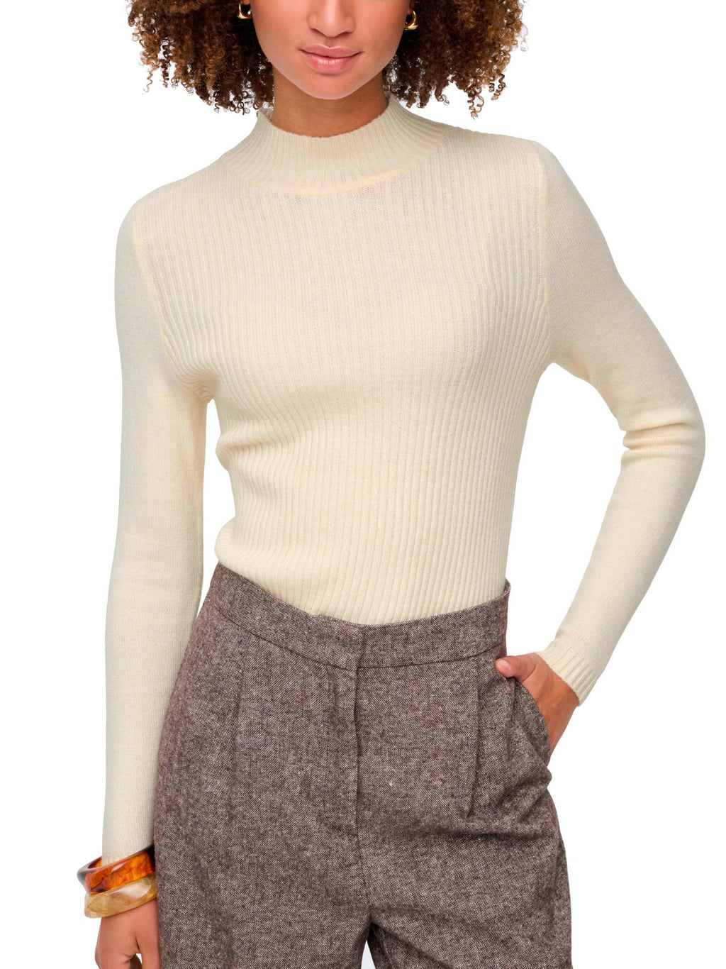 Maglia Only Kattie Panna collo alto 15353893 /Whitecap Gray ONLY 