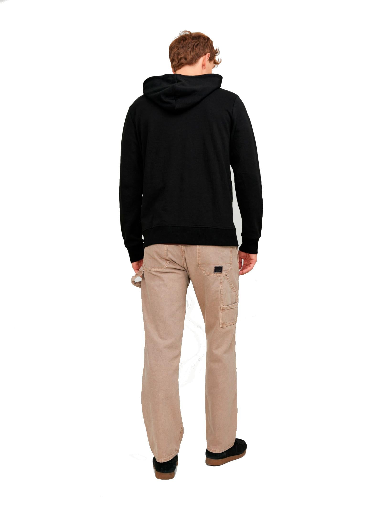 Felpa Jack & Jones Basic Nero con zip e cappuccio 12181901 /Black JACK & JONES 