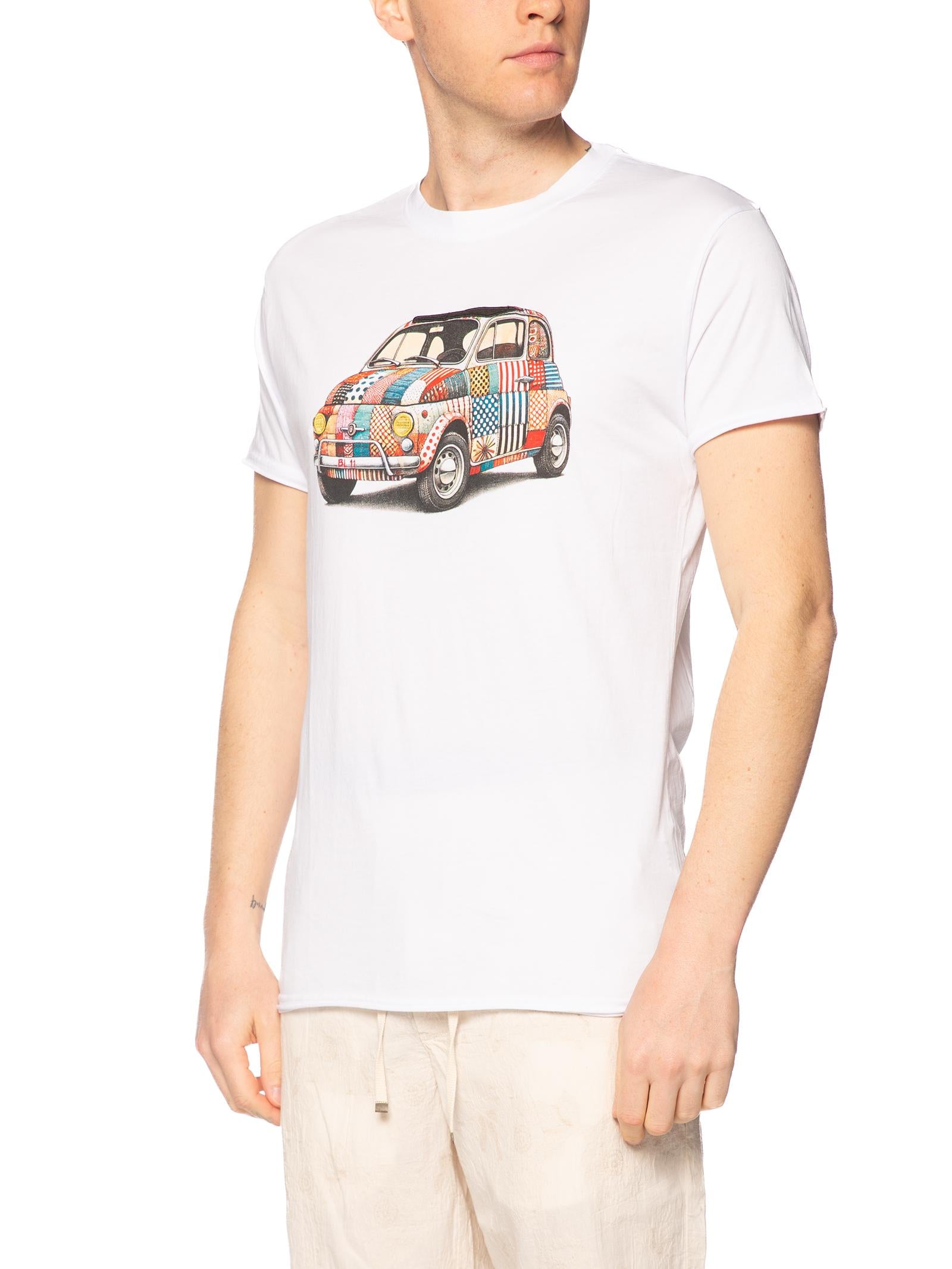 T-shirt Block Eleven Bianco stampa fiat 15FIAT BIANCO BLOCK ELEVEN 