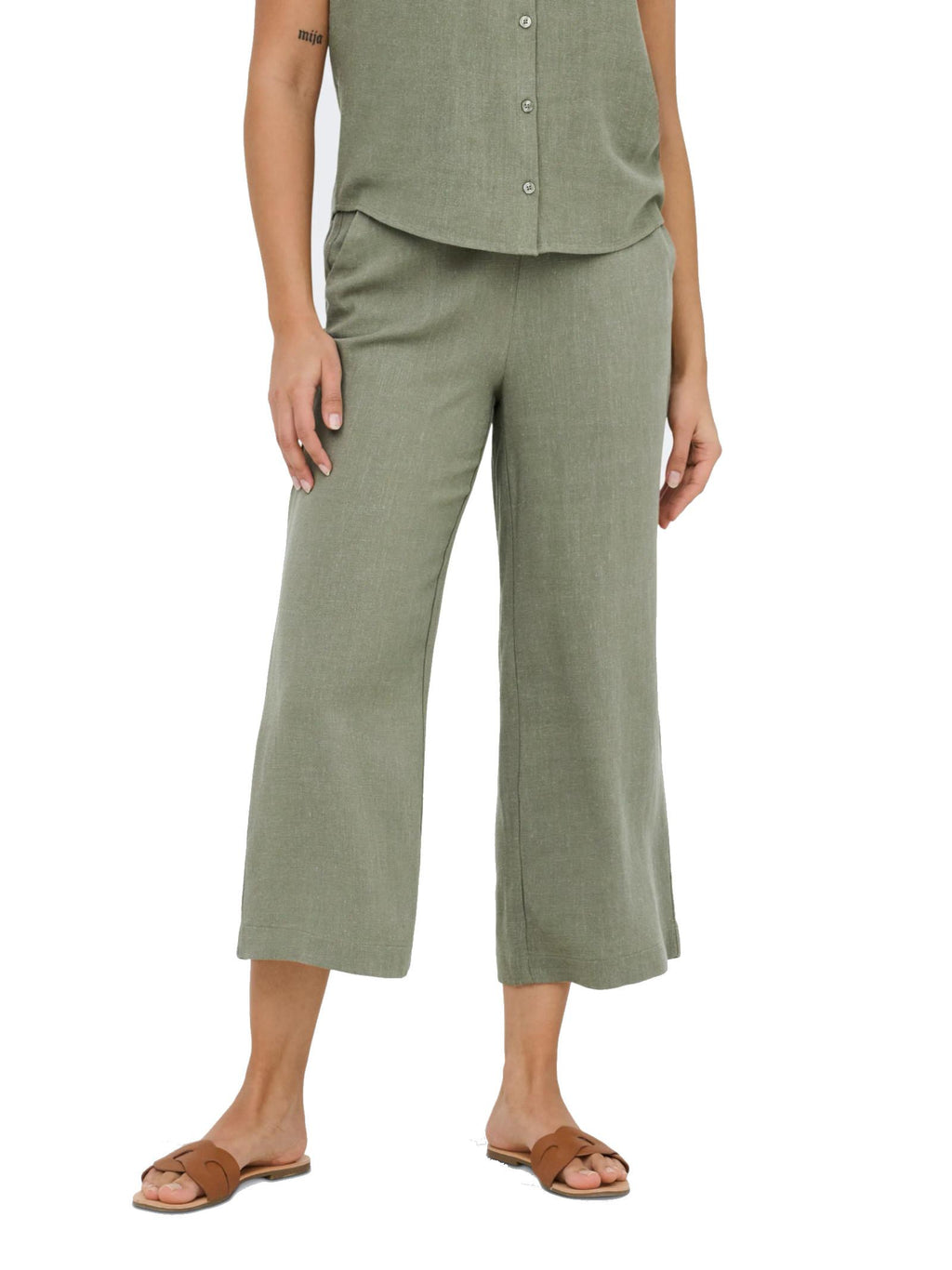 Pantalone Only Verde Siesta cropped 15367418 /Deep Lichen Green ONLY 