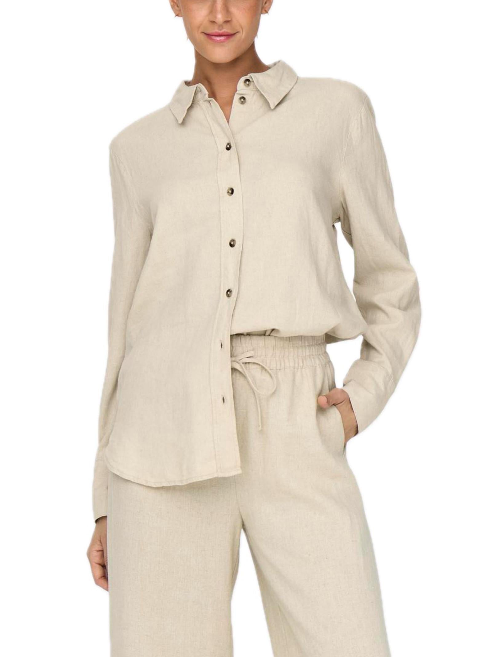 Camicia JDY Say Beige in lino 15318364 /Oatmeal JDY 